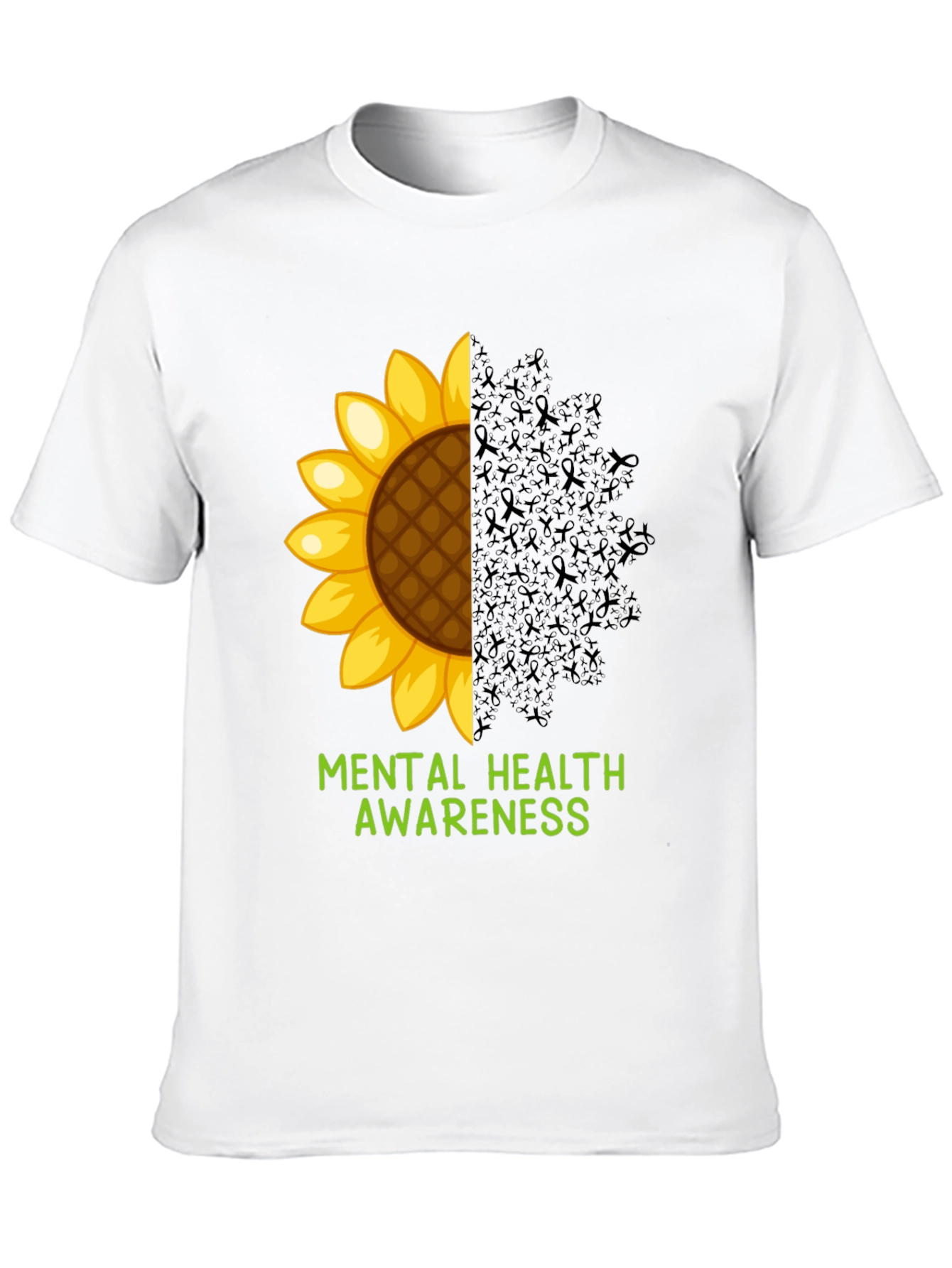 Black Mental Health Awareness Sunflower T-Shirt view 10