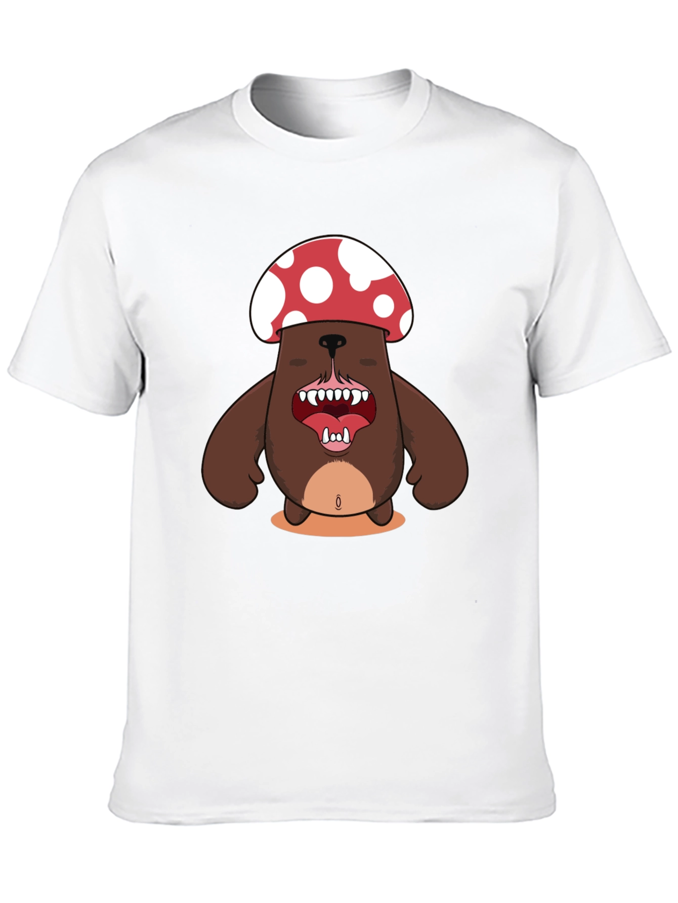 Black Mushroom Bear Graphic Tee - Unique Funny Design view 10