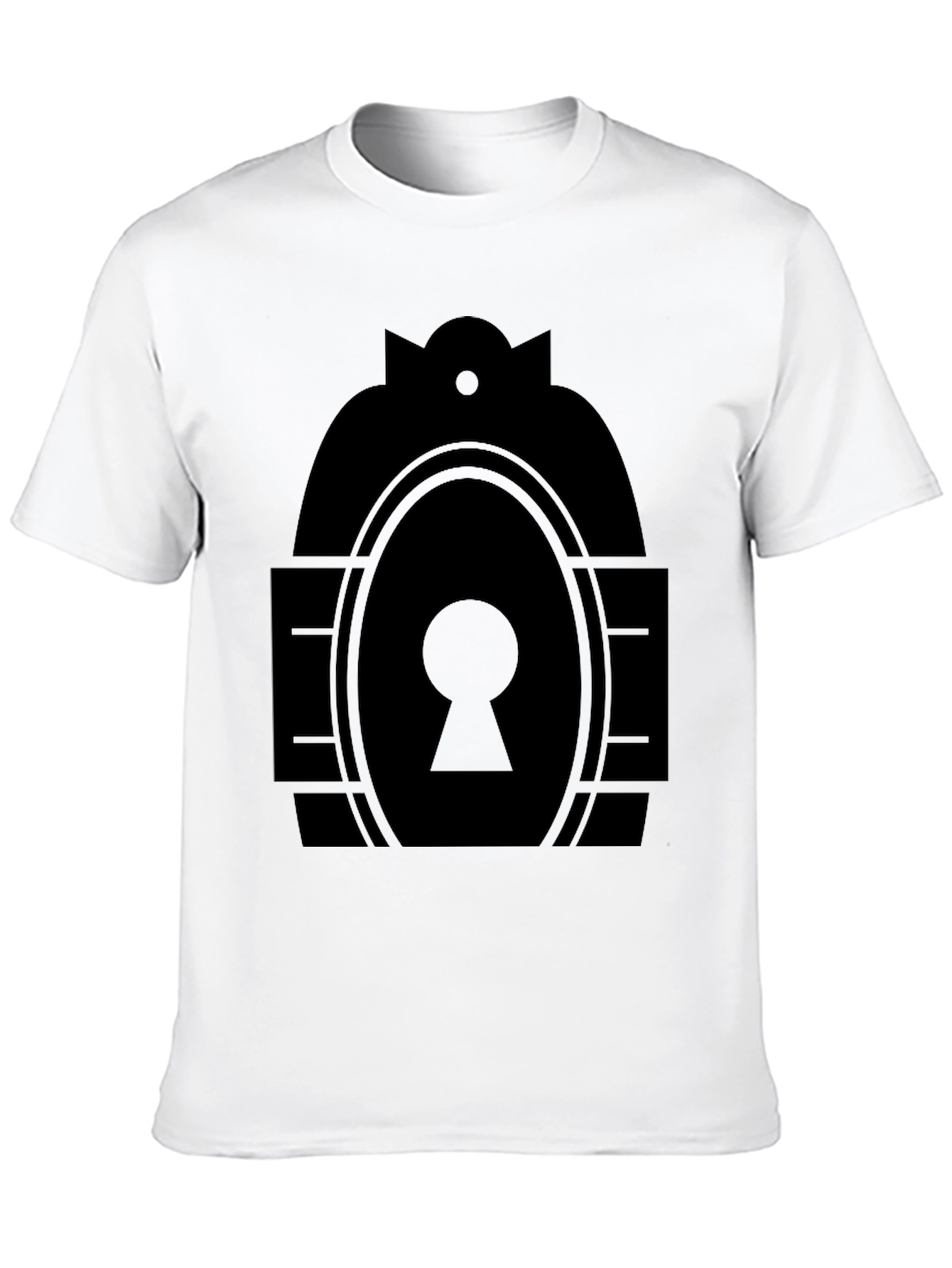 Black Keyhole Graphic Tee - Modern Minimalist Design view 10