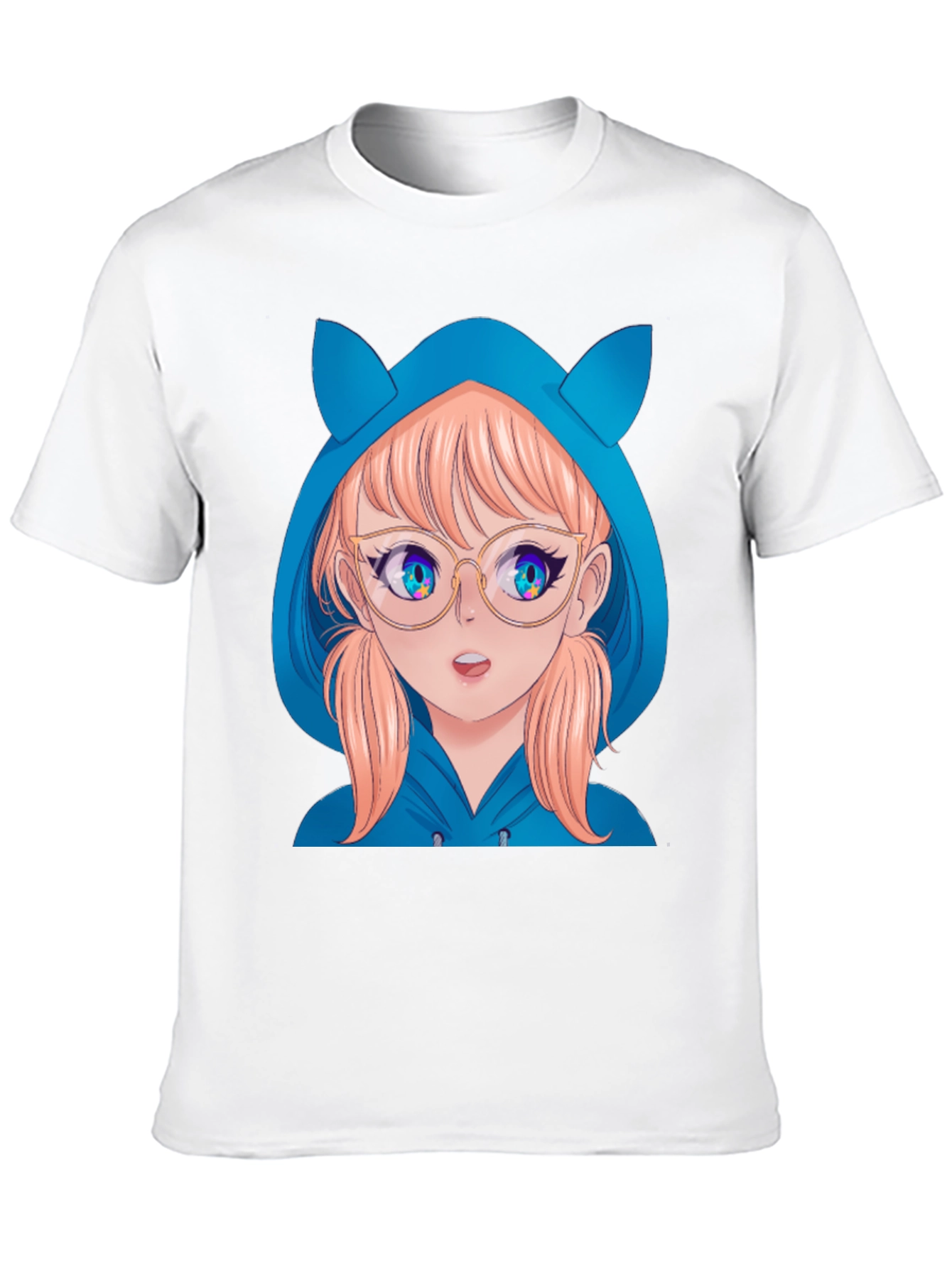 Anime Girl Hoodie T-Shirt - Black - 10