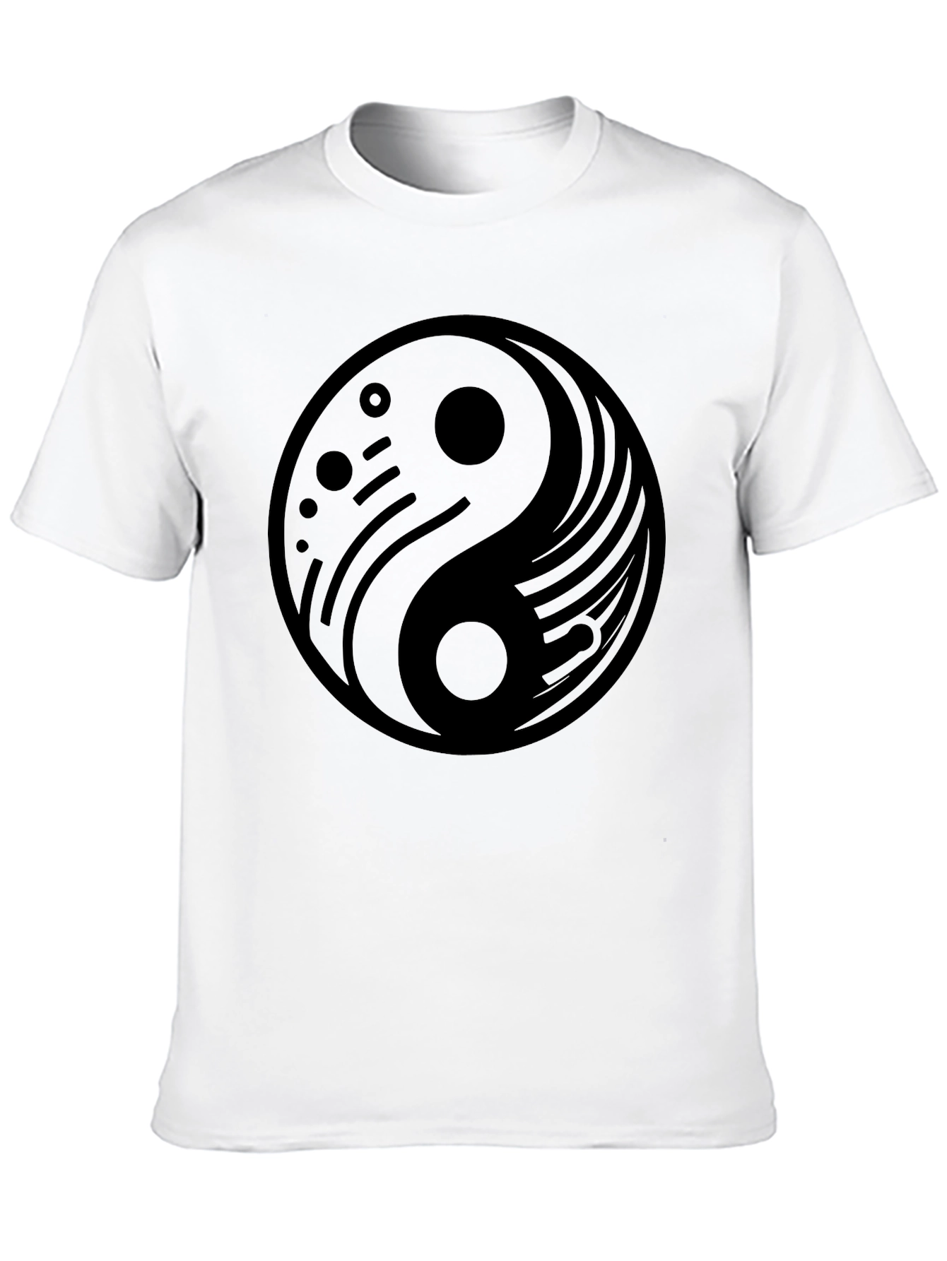Black Yin Yang Graphic Black T-Shirt view 10