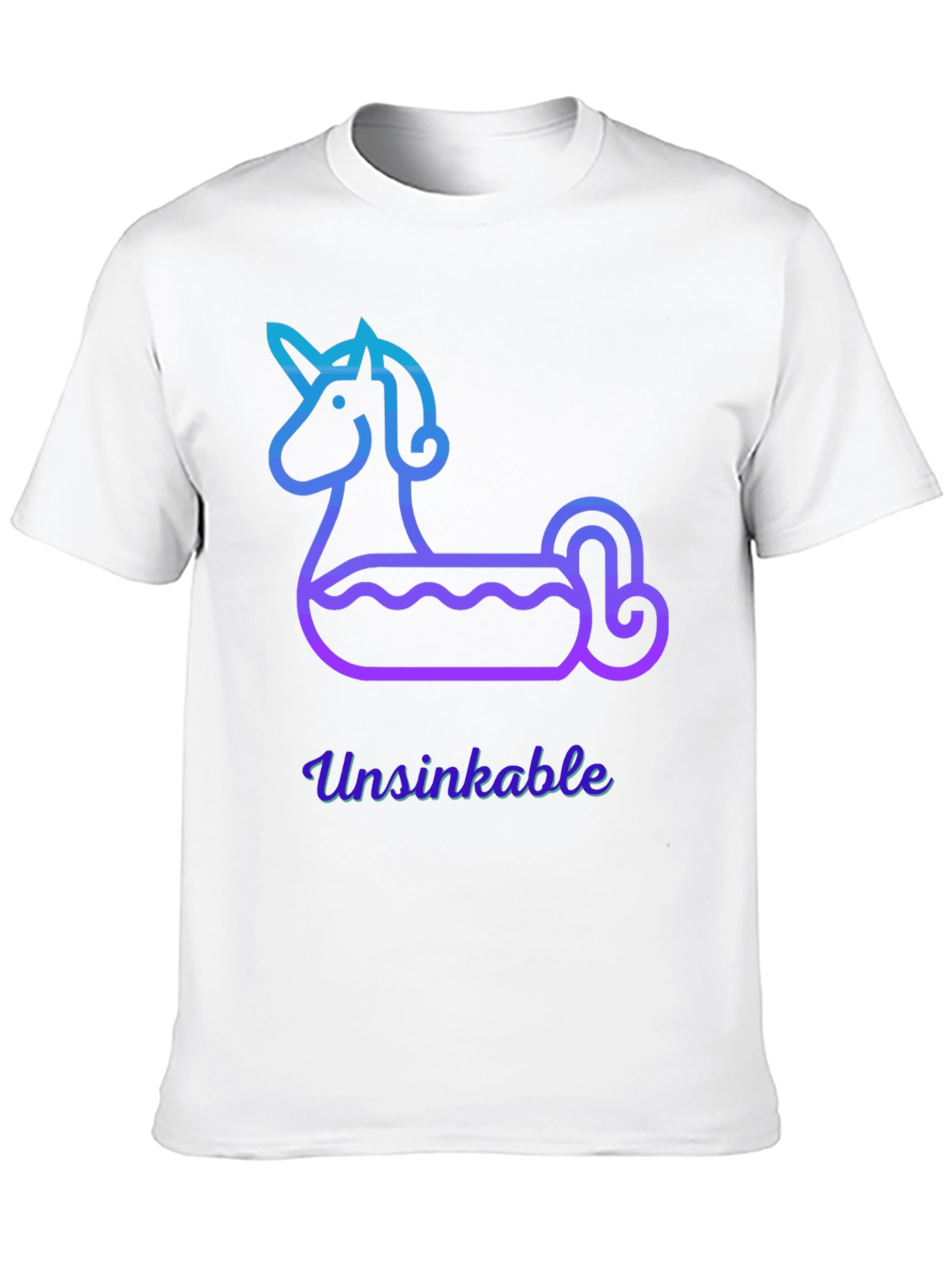 Black Unsinkable Unicorn Pool Float Tee view 10
