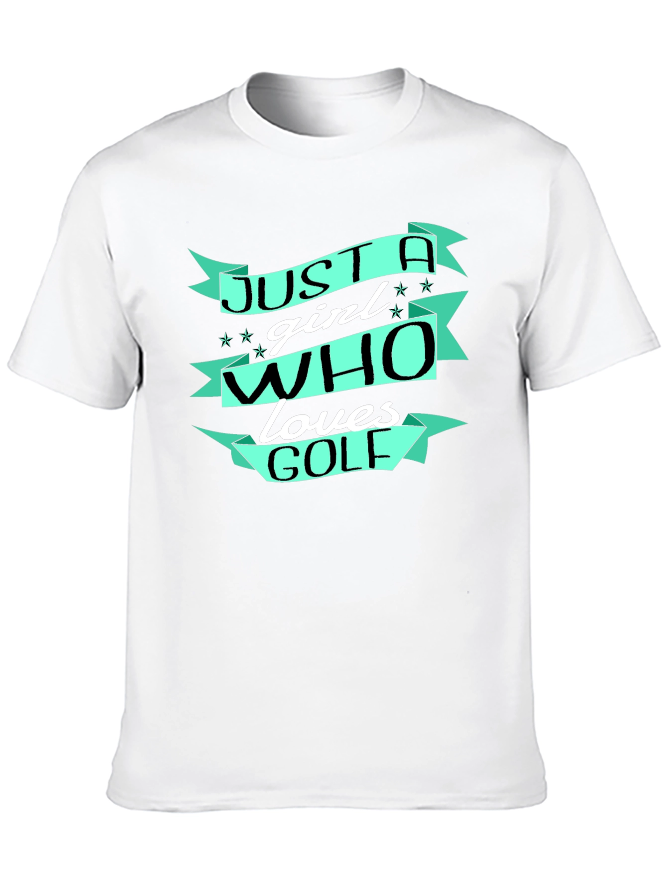 Black Just A Girl Who Loves Golf T-Shirt view 10