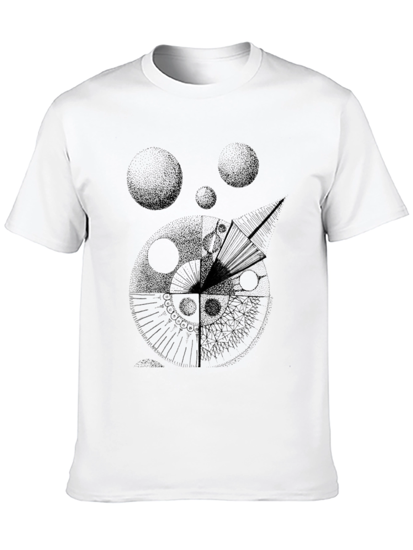 Black Abstract Graphic Print Men's Black T-Shirt view 10