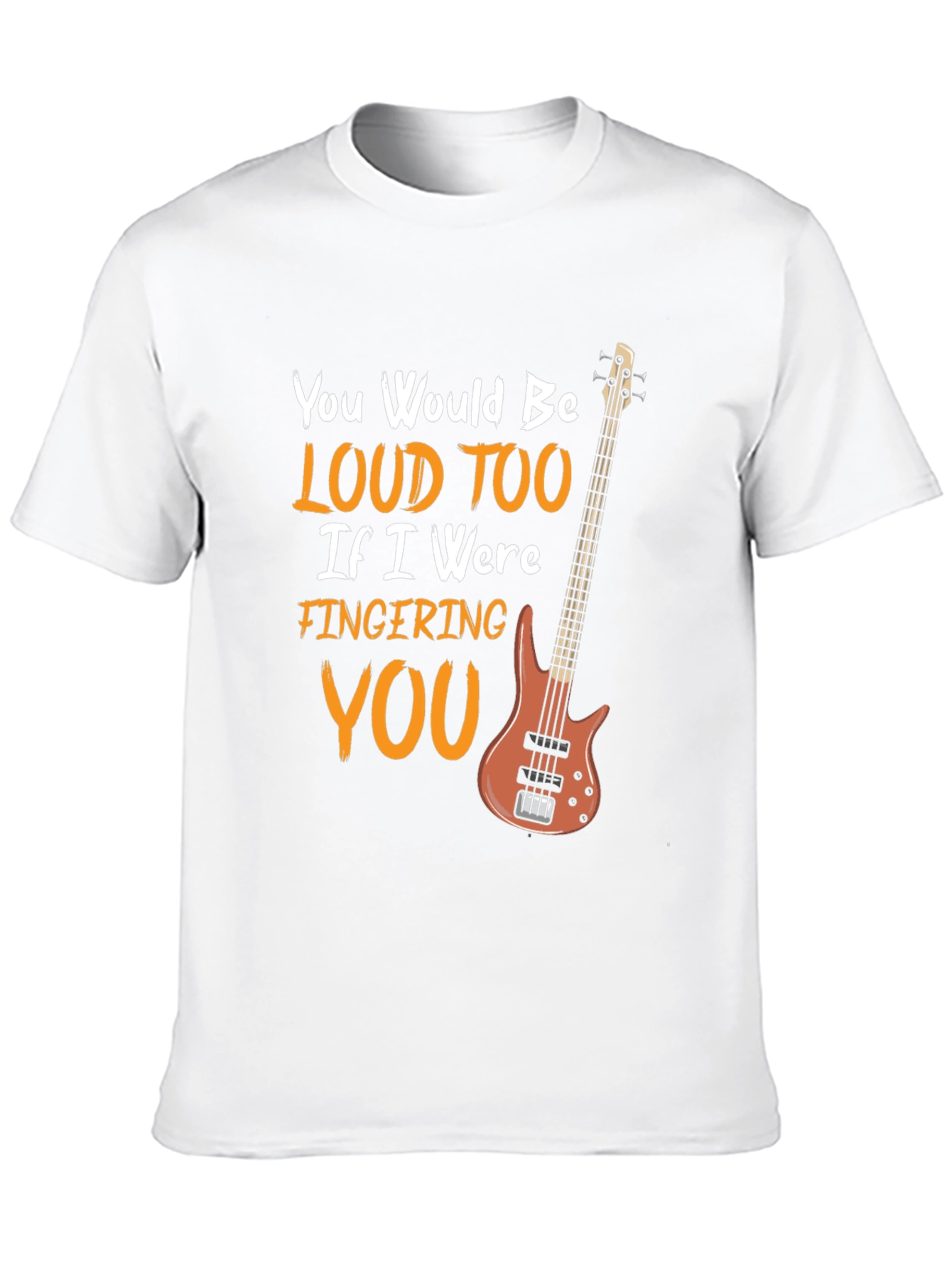Black Loud Too Funny Bass Guitar Musician Black T-Shirt view 10