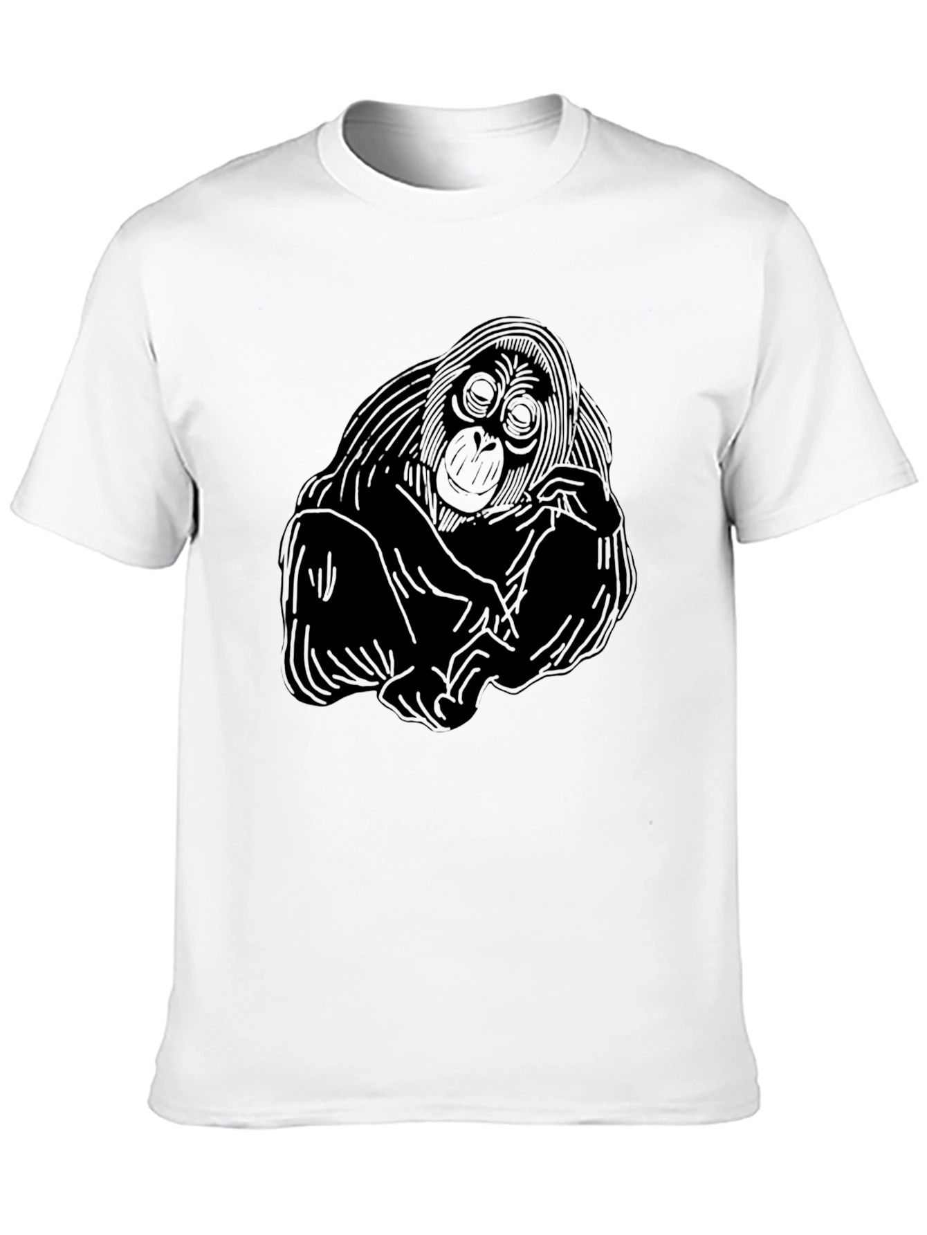 Black Orangutan Graphic Tee - Black Cotton Blend view 10