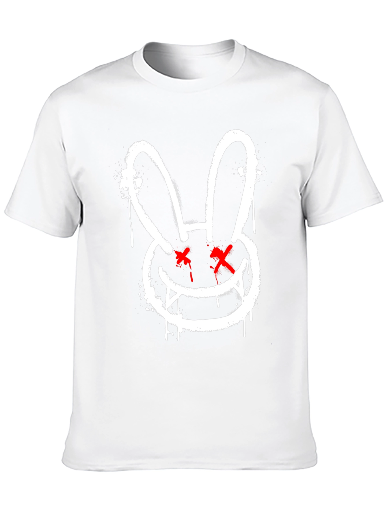 Black Edgy Rabbit Graphic Tee - Black Cotton Casual Shirt view 10