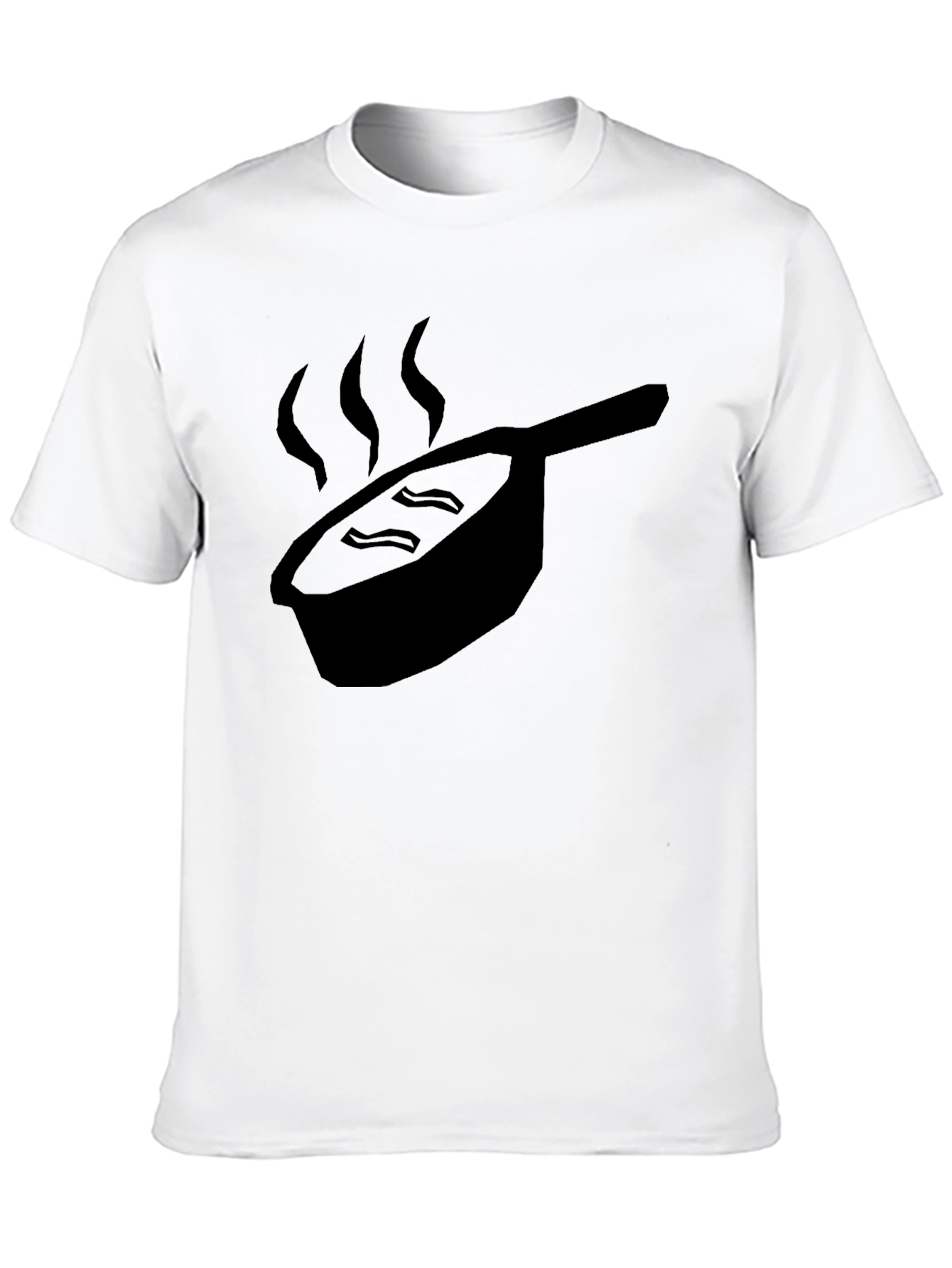 Black Funny Bacon & Pan T-Shirt - Foodie Tee view 10