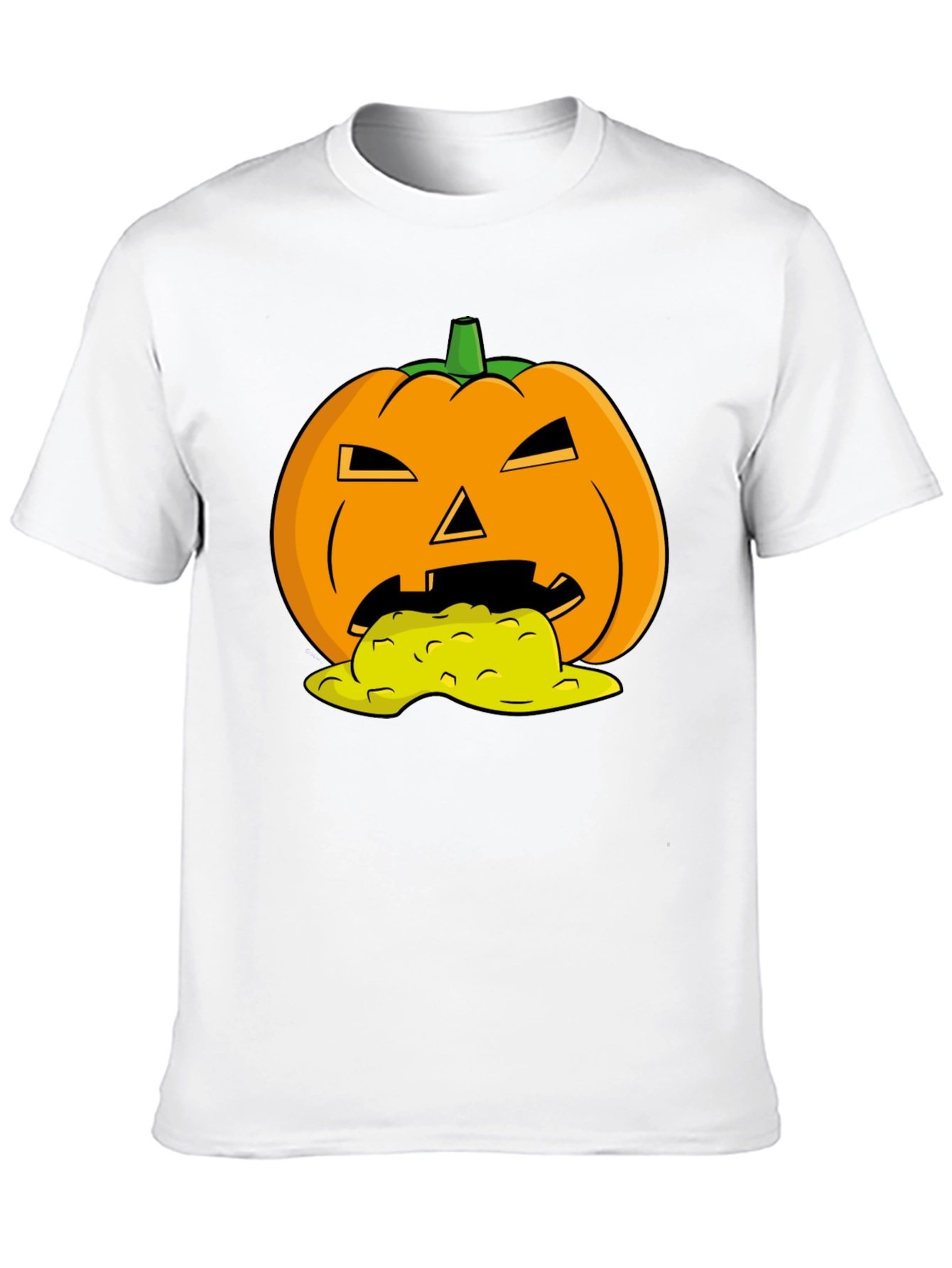 Black Halloween Pumpkin Vomit Graphic Tee - Black view 10