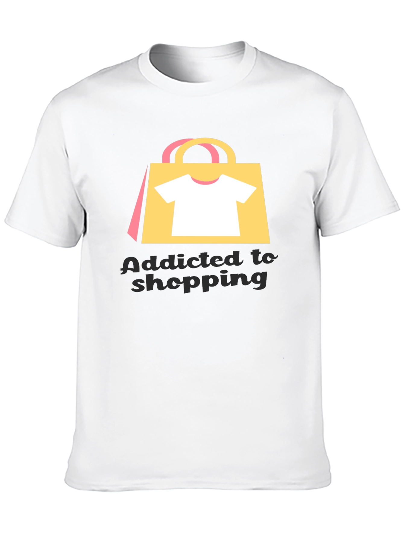Black Addicted to Shopping Graphic Tee view 10