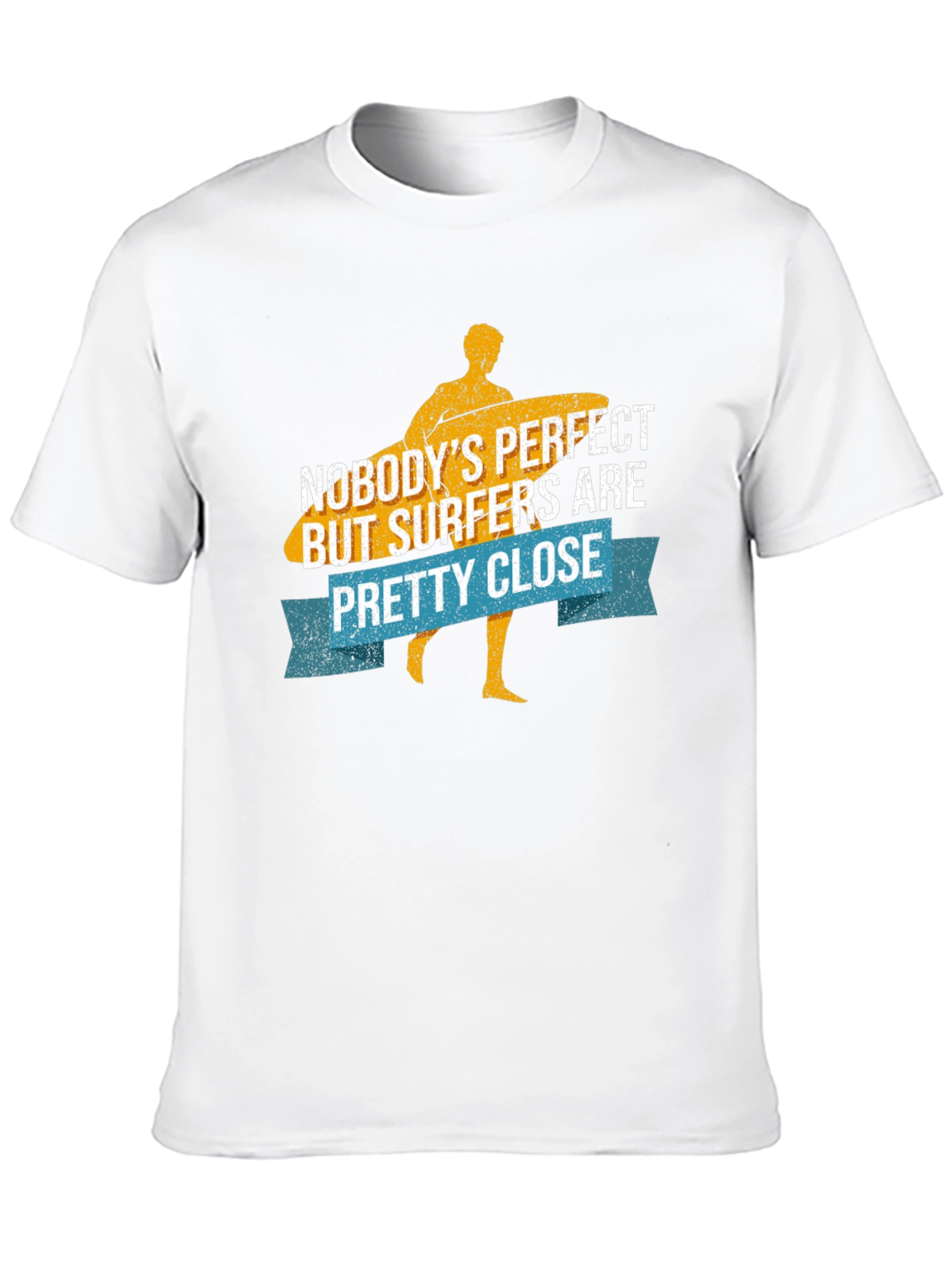 Black Funny Surfer T-Shirt - Nobody's Perfect Surfers Close! view 10