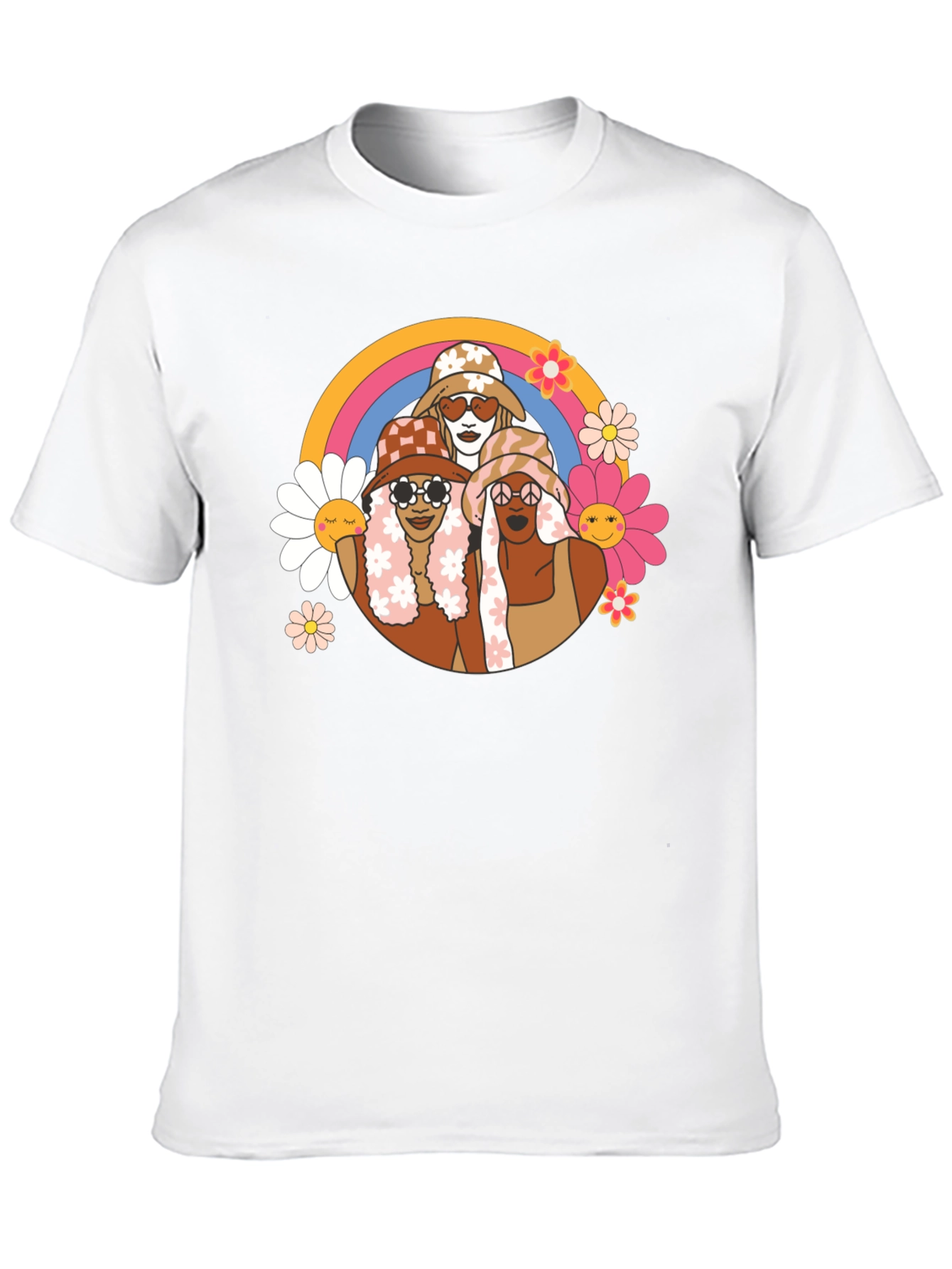 Black Groovy Rainbow Circle T-Shirt view 10