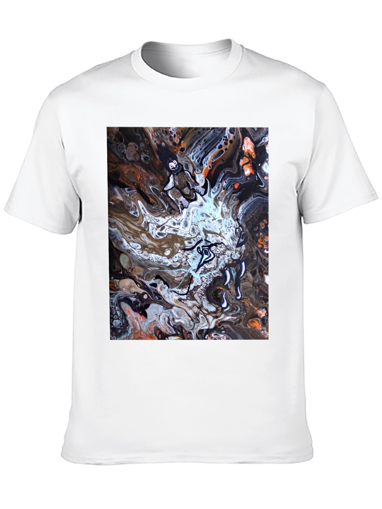 Black Abstract Art Graphic Tee - Black view 10