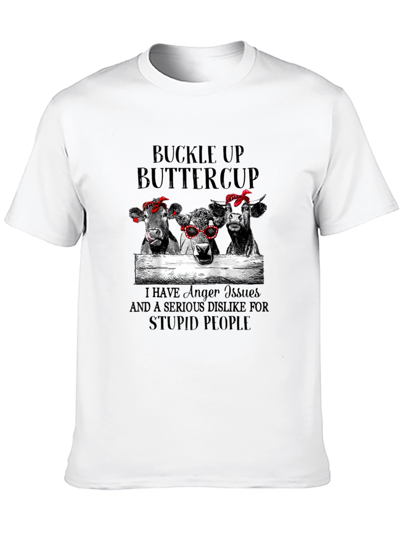 Black Buckle Up Buttercup Cows Graphic Tee view 10