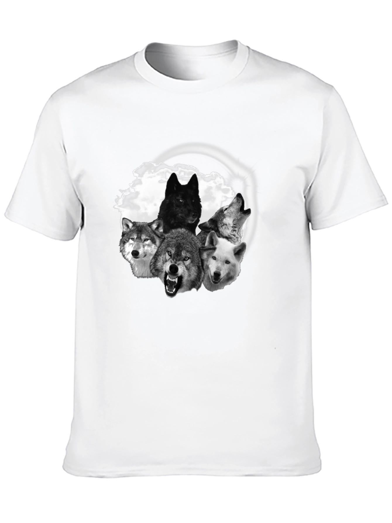 Black Wolf Pack Graphic Tee - Black Cotton T-Shirt view 10