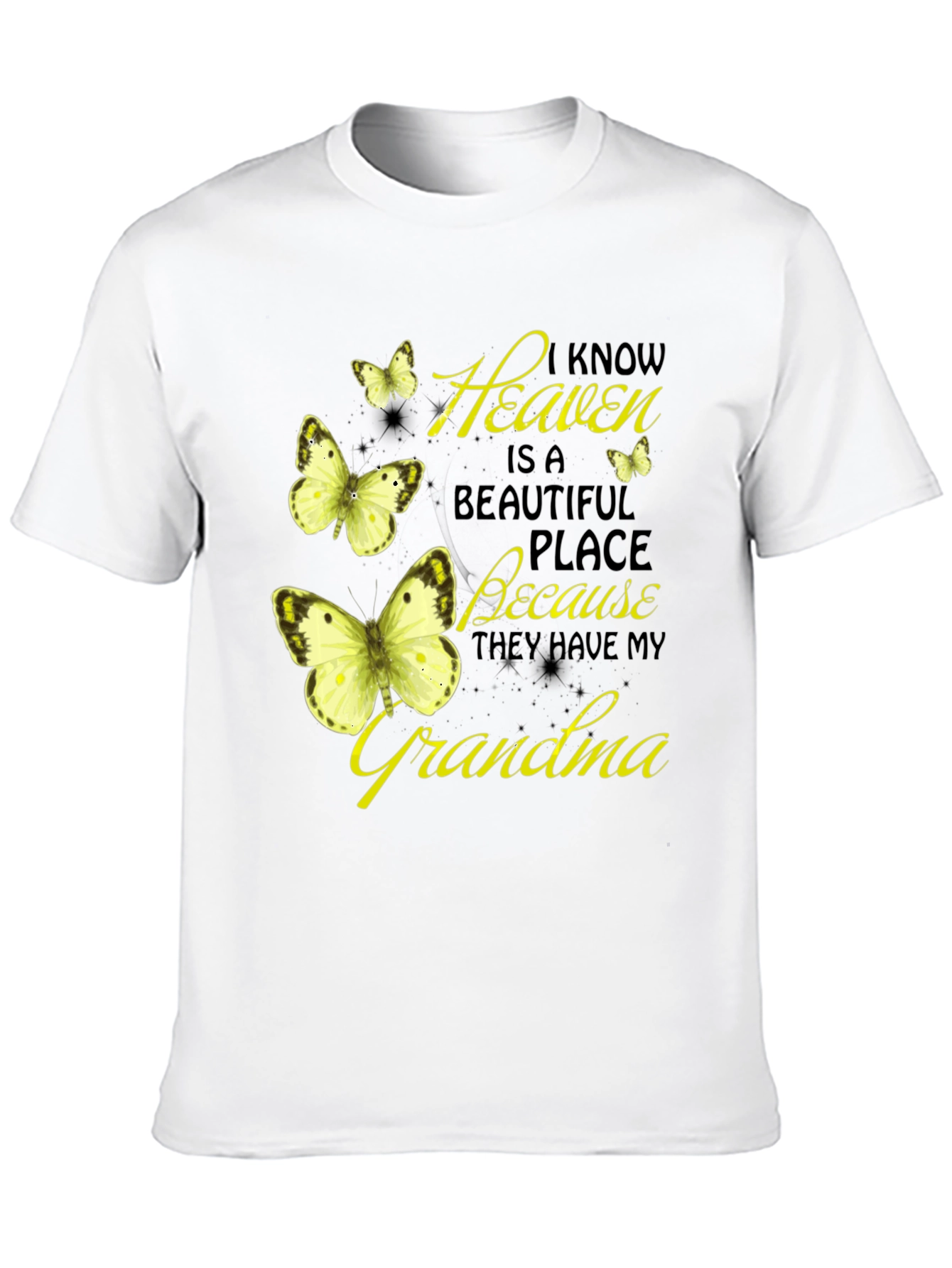 Black Heavenly Grandma Butterfly T-Shirt - Black view 10