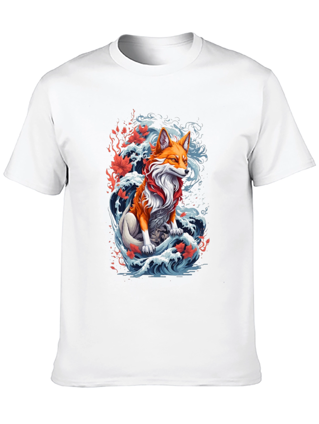 Black Fox Wave Graphic Tee - Unique Animal Design view 10
