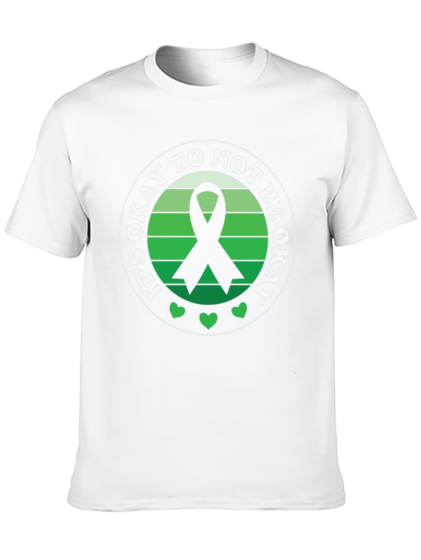 Black It's Okay To Not Be Okay Awareness Ribbon T-Shirt view 10