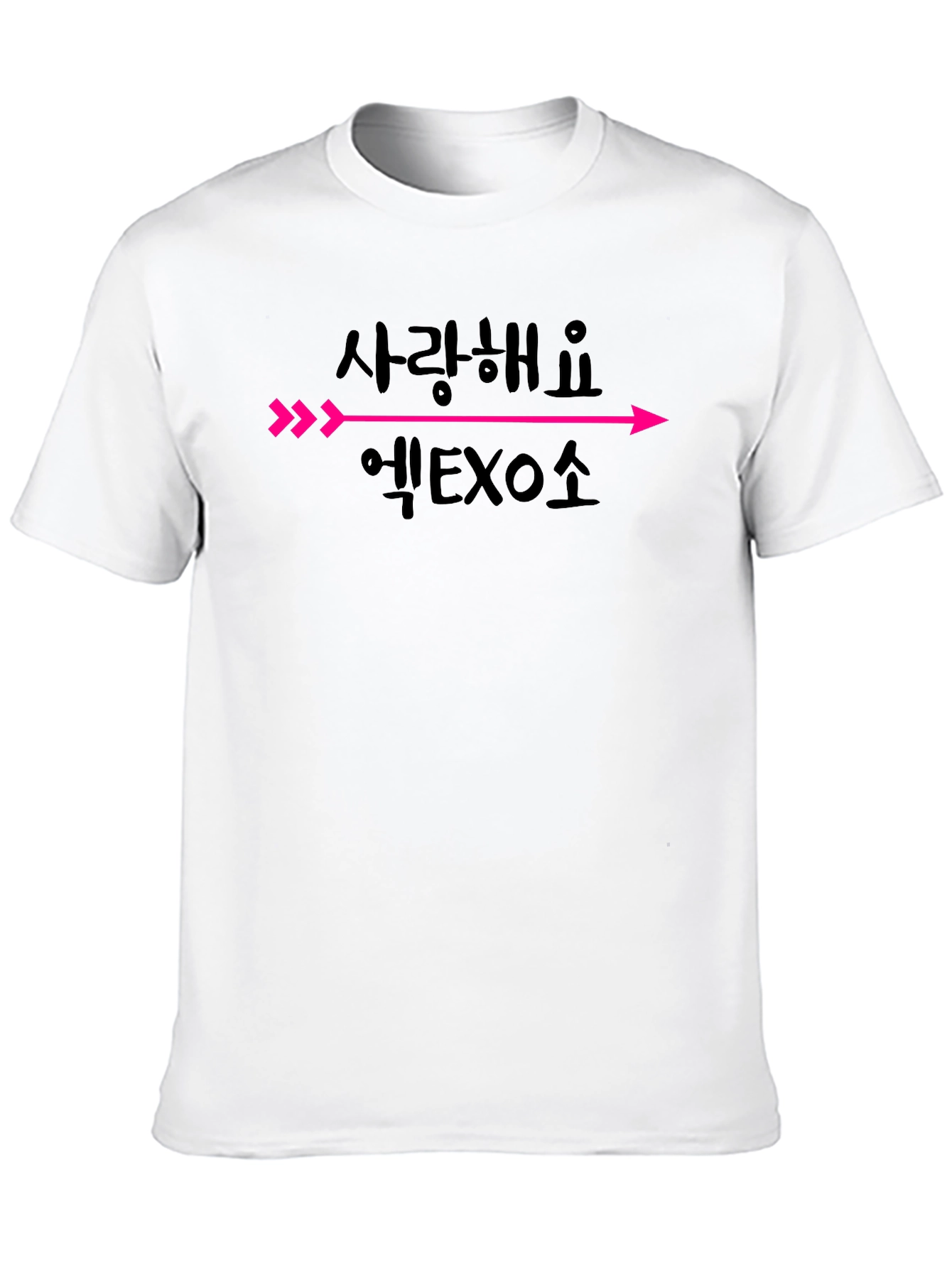 Black Korean Love Arrow T-Shirt - EXO Fan Tee view 10