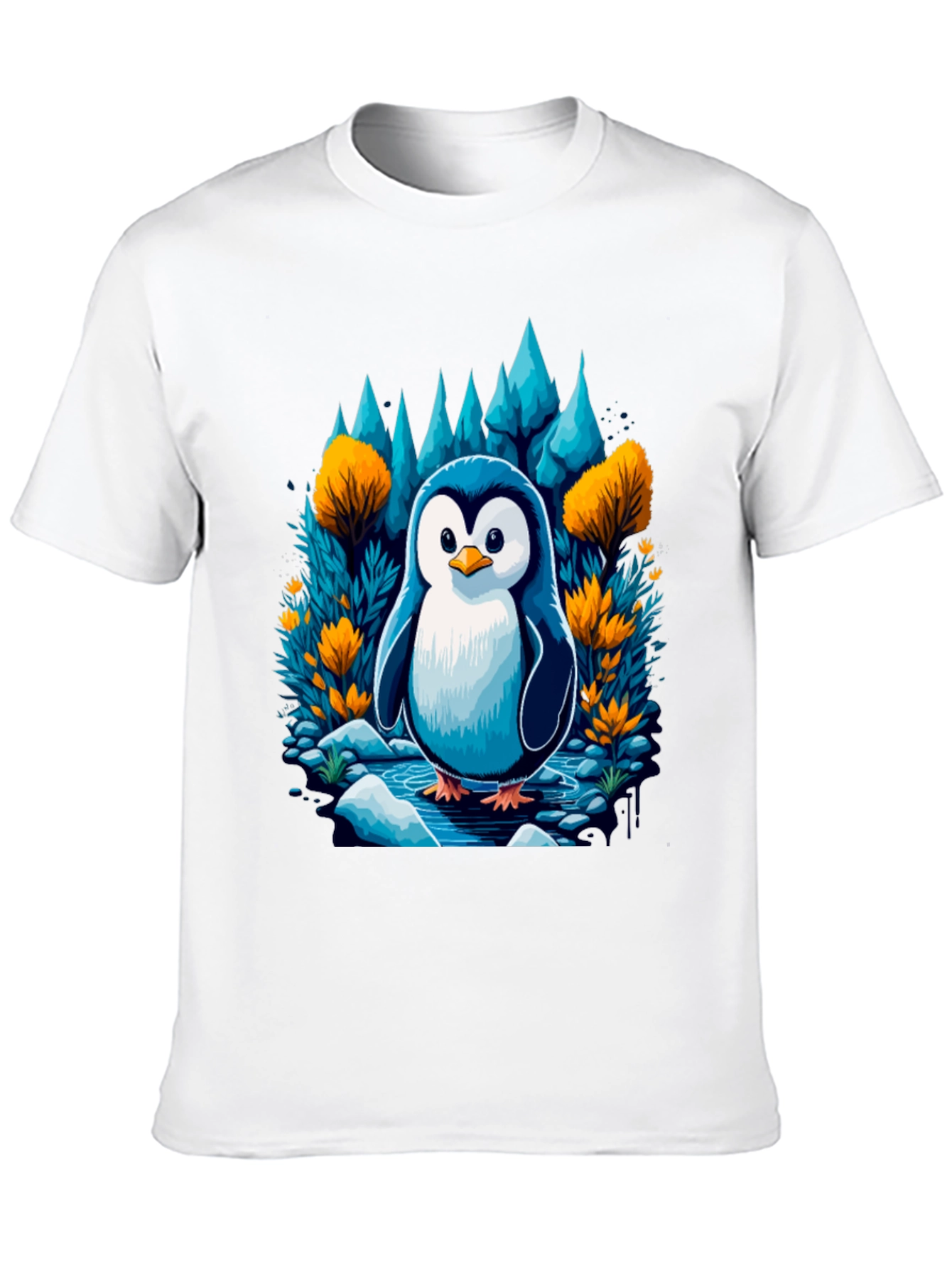 Black Penguin in Forest T-Shirt view 10