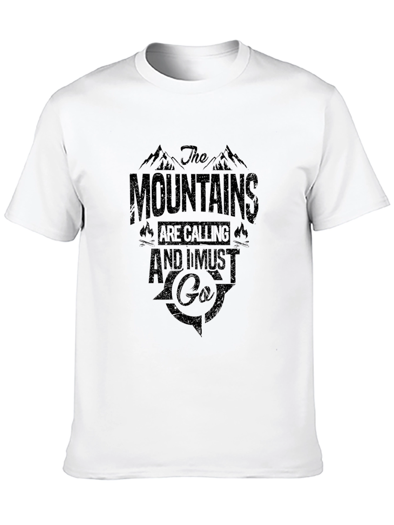 Black Mountains Calling Graphic Tee - Black Cotton T-Shirt view 10