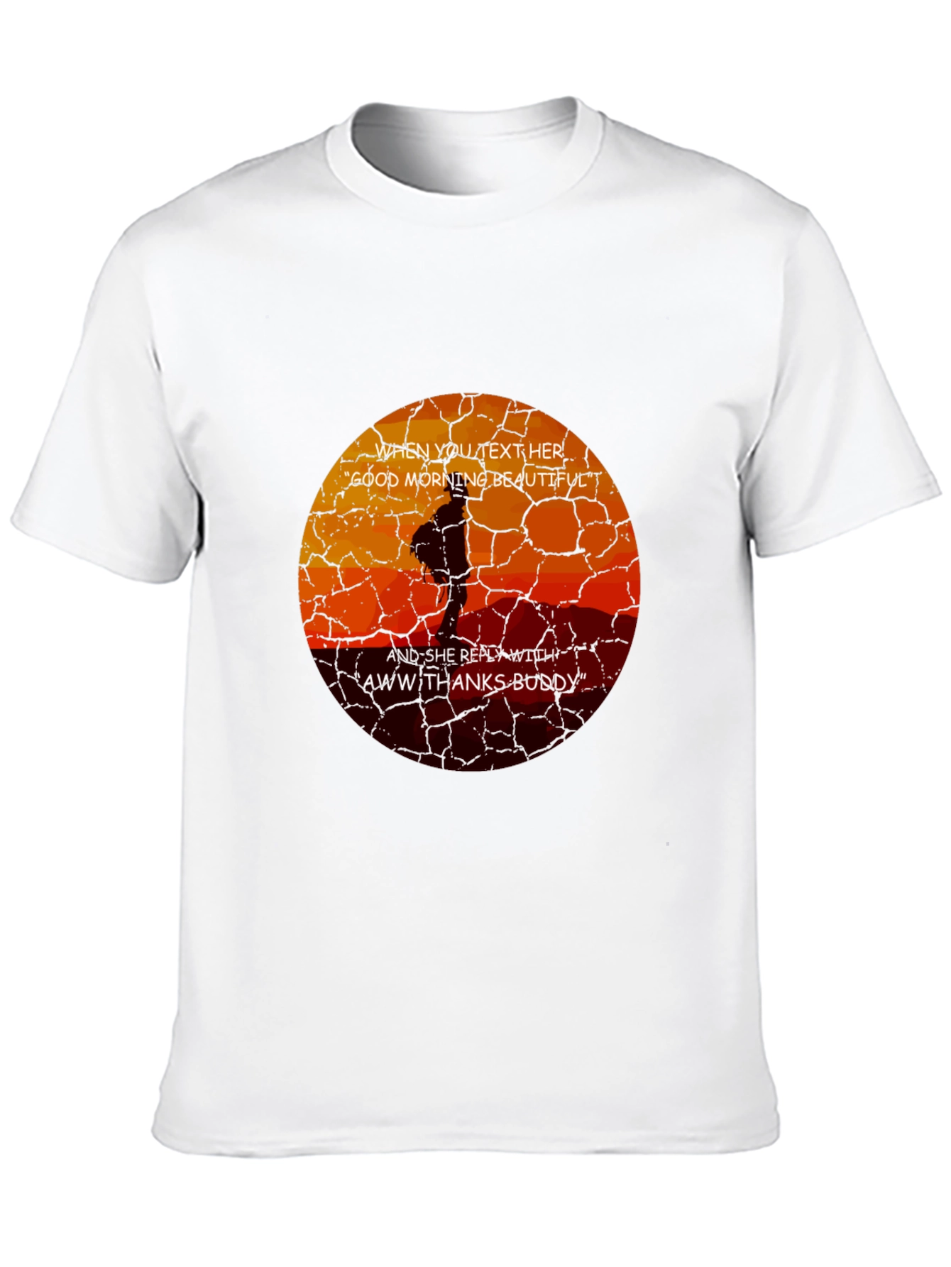 Black Humorous "Aww Thanks Buddy" Graphic Tee view 10