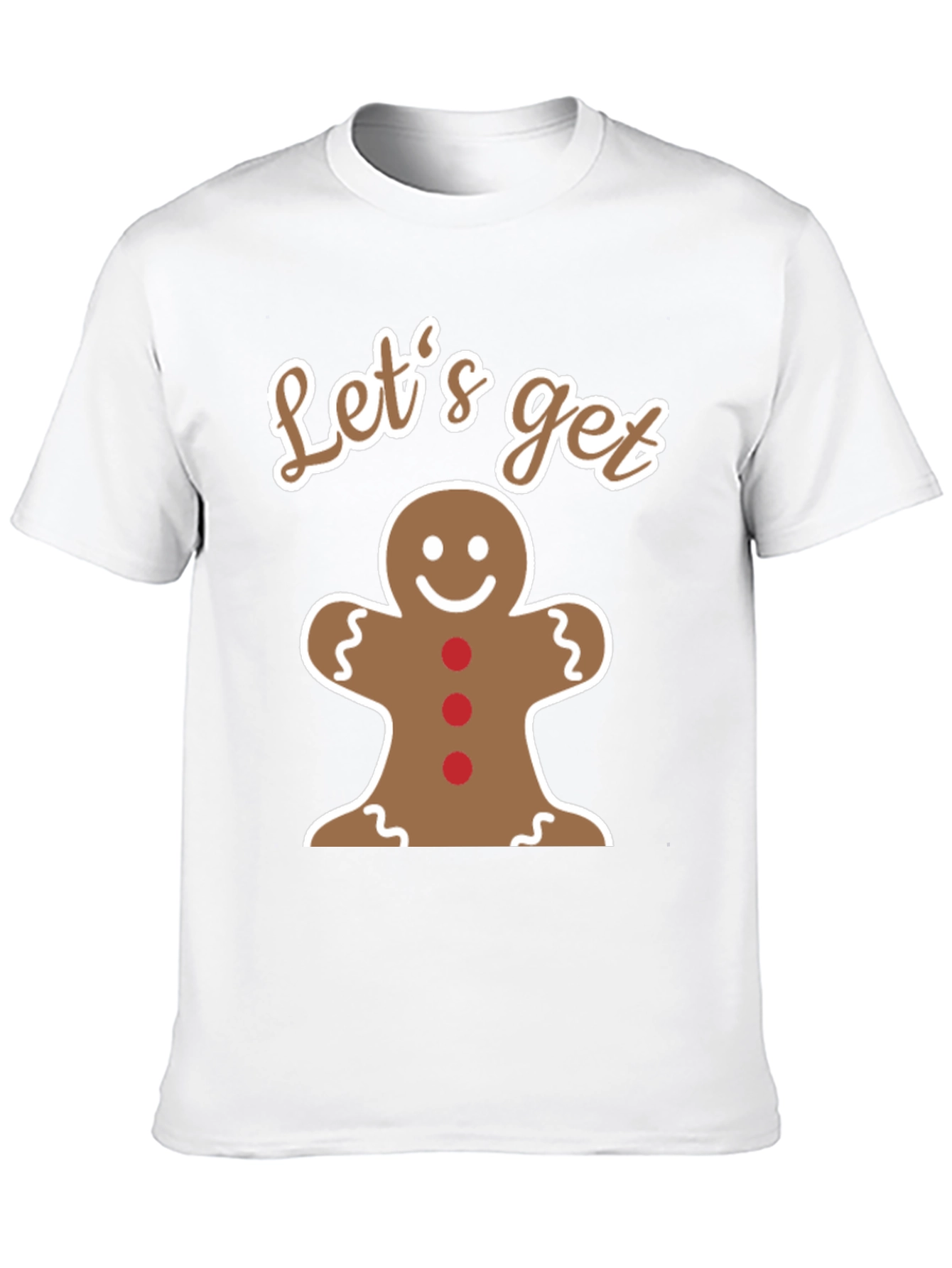 Black Let's Get Baked Gingerbread Man T-Shirt view 10