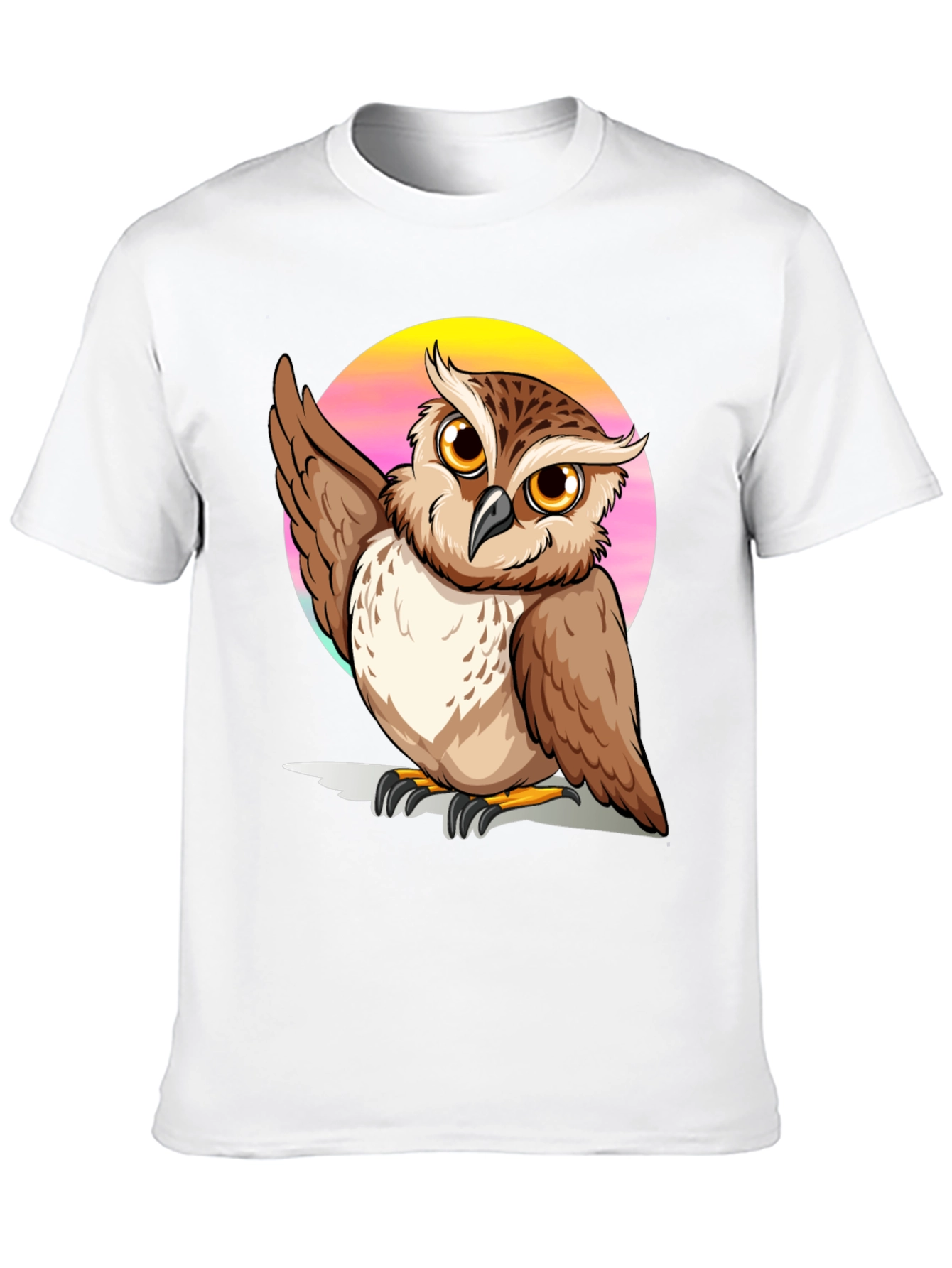 Black Owl Graphic Print Black T-Shirt view 10