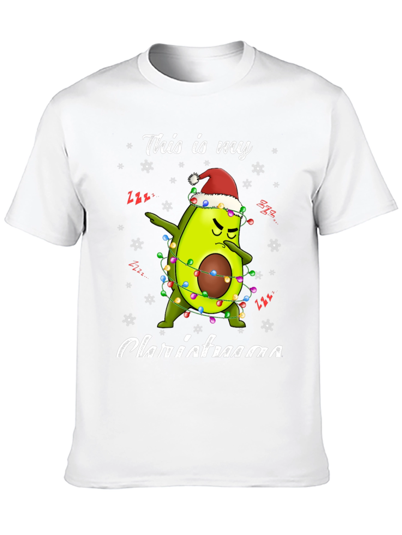 Black Funny Avocado Christmas T-Shirt  view 10
