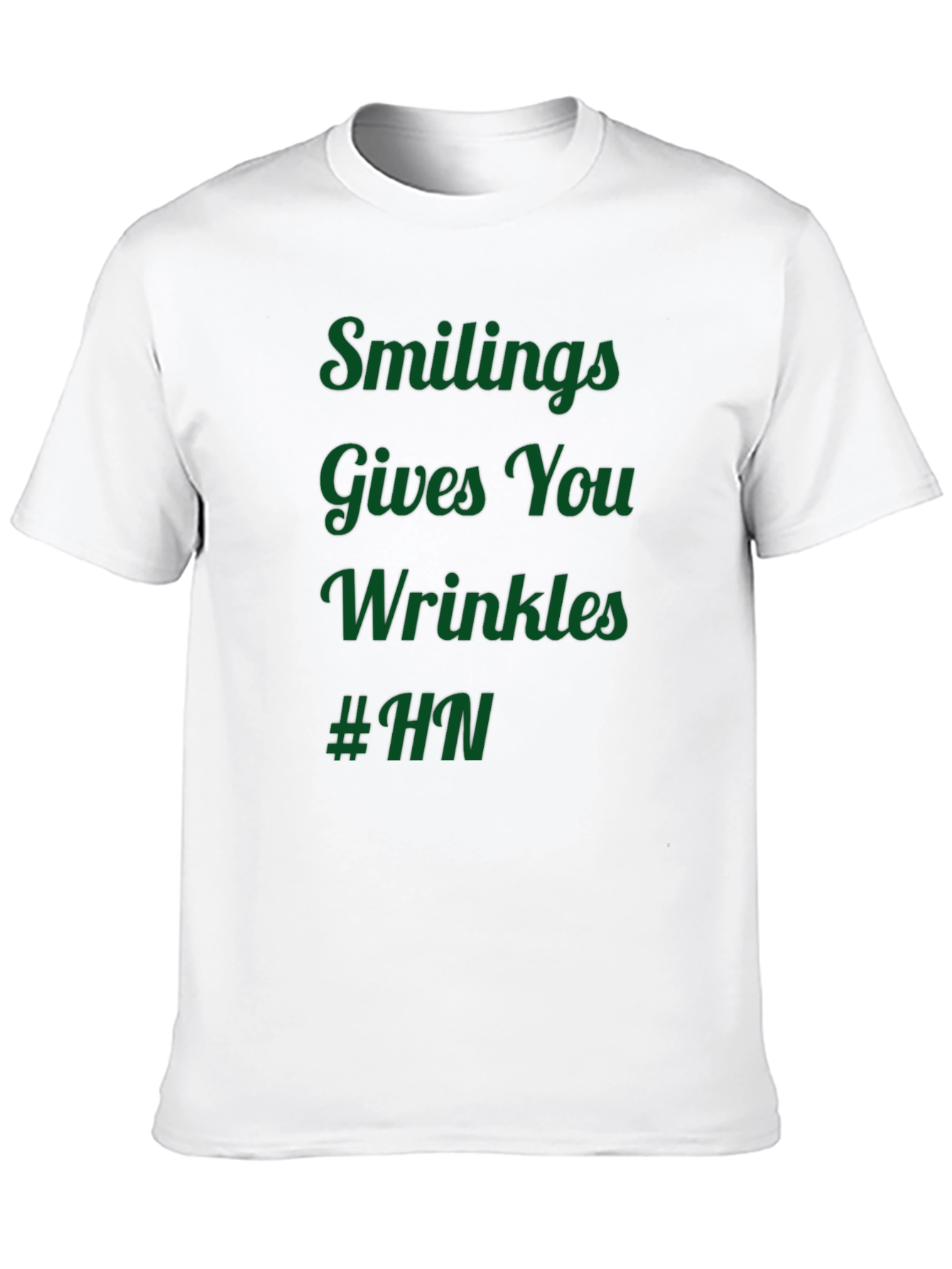 Black Humorous T-Shirt: Smiling Gives You Wrinkles #HN view 10