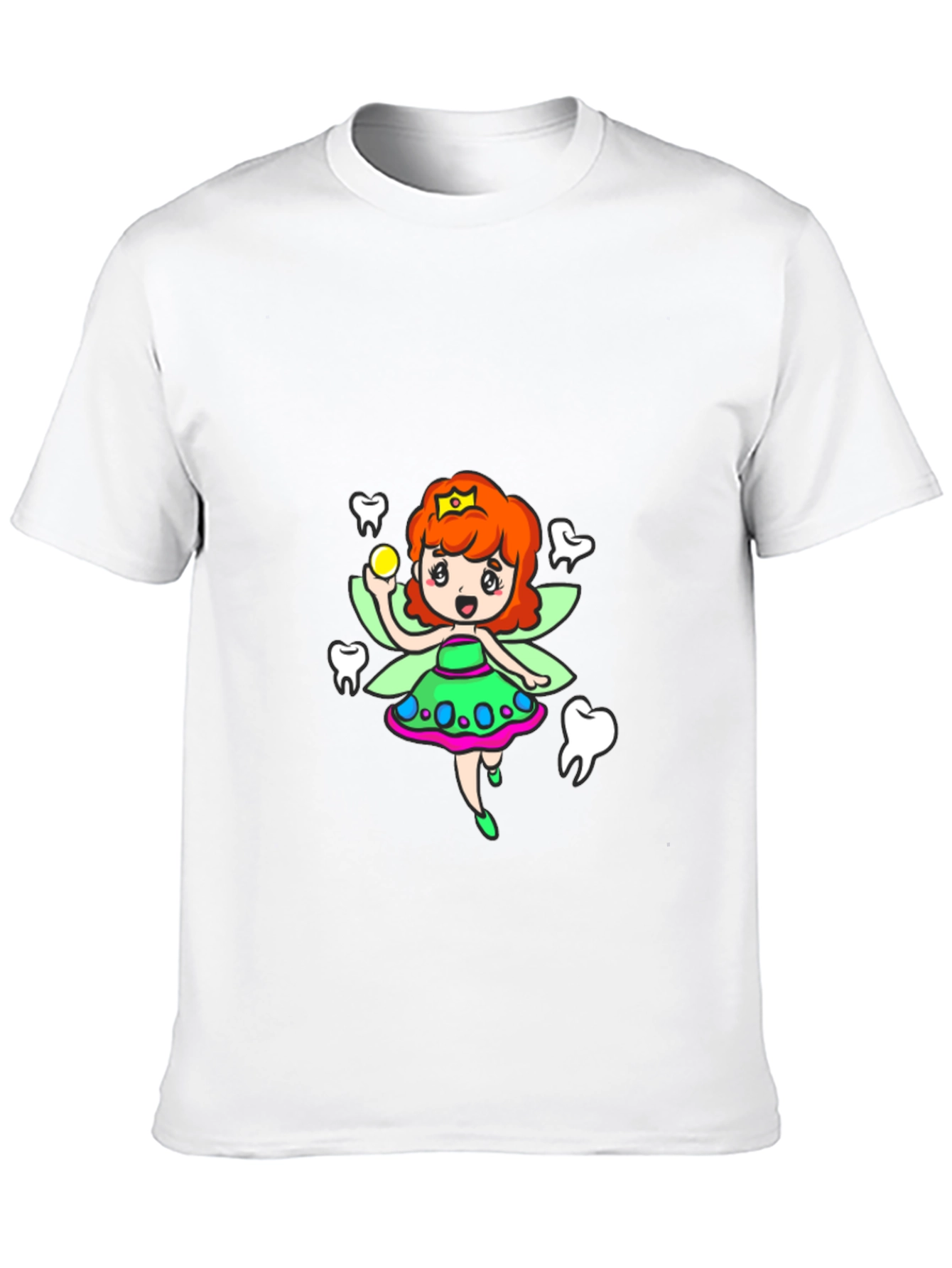 Black Tooth Fairy Cartoon Graphic T-Shirt view 10