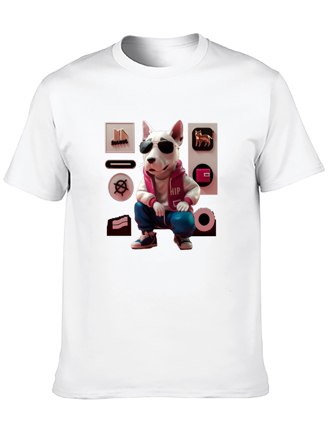 Black Cool Dog Graphic Tee - Urban Hipster Style view 10