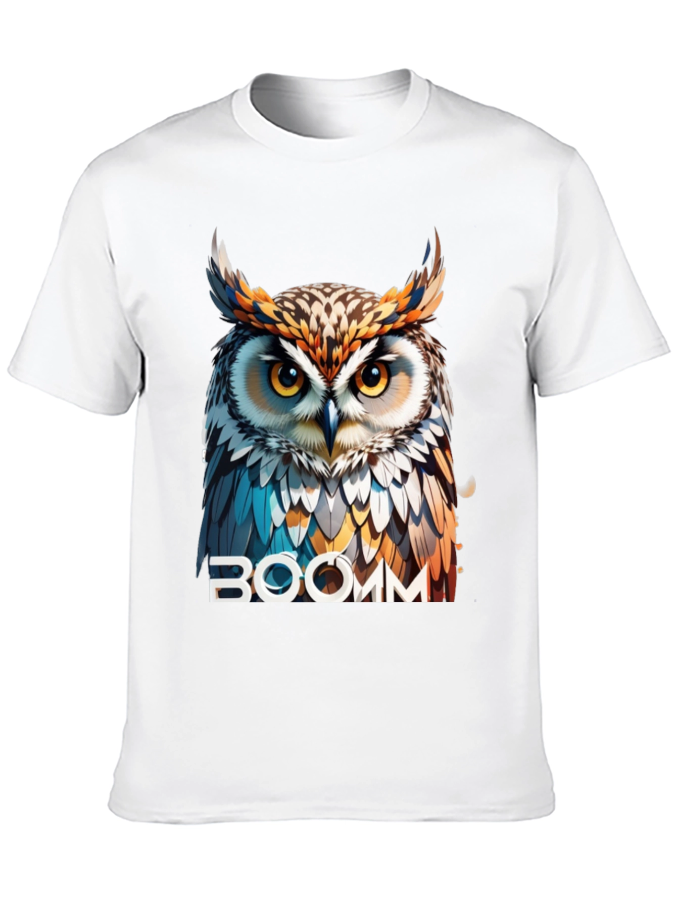 Black Owl Graphic T-Shirt - "BOOMM" Design view 10