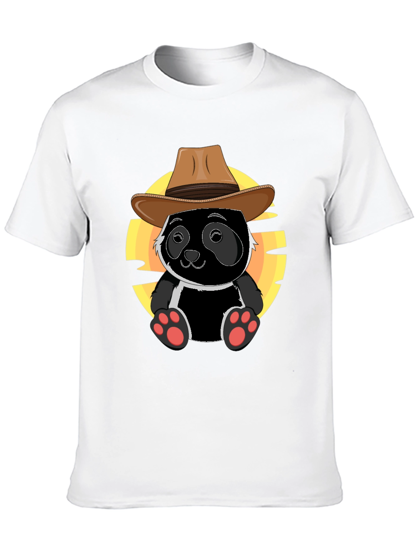 Black Panda Cowboy T-Shirt - Cute Graphic Tee view 10