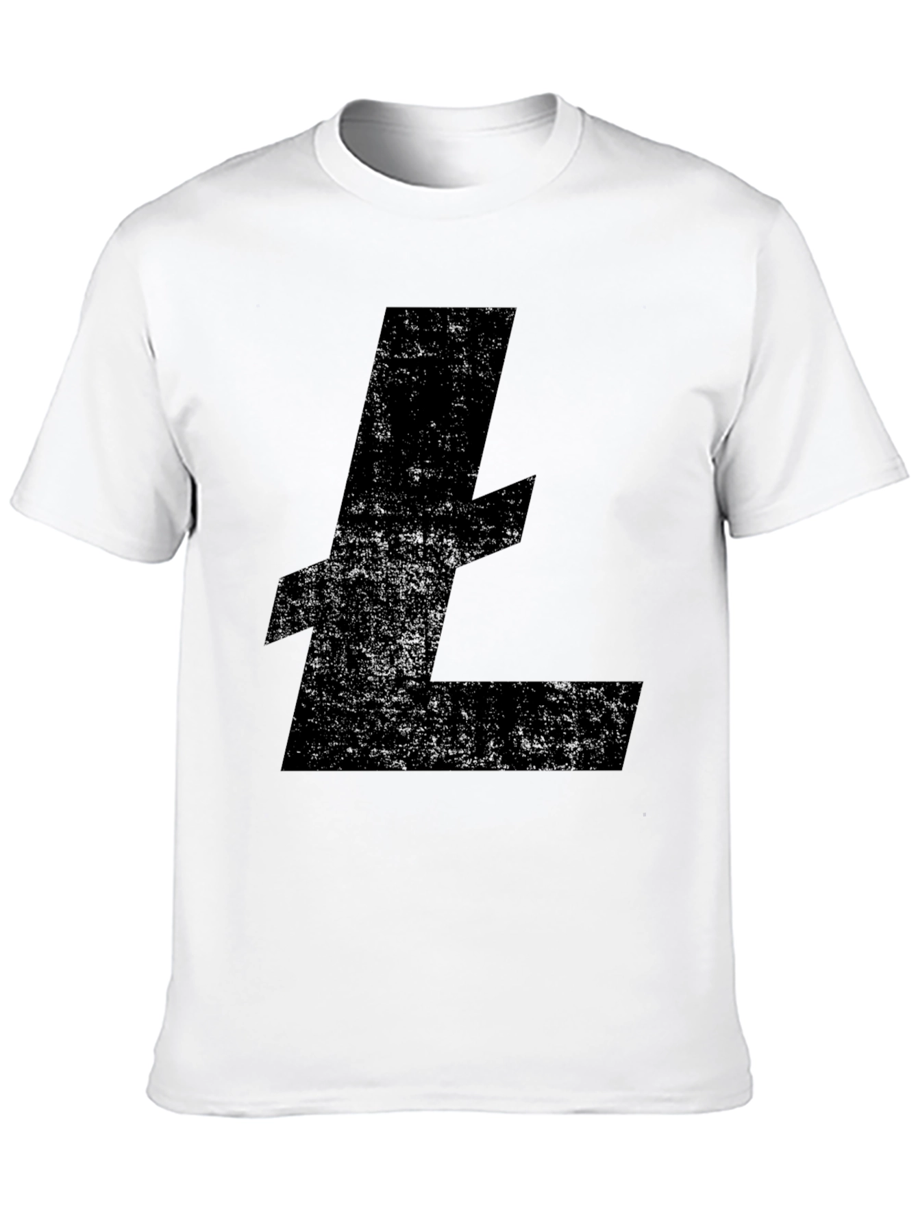 Black Litecoin Crypto Logo Black T-Shirt view 10