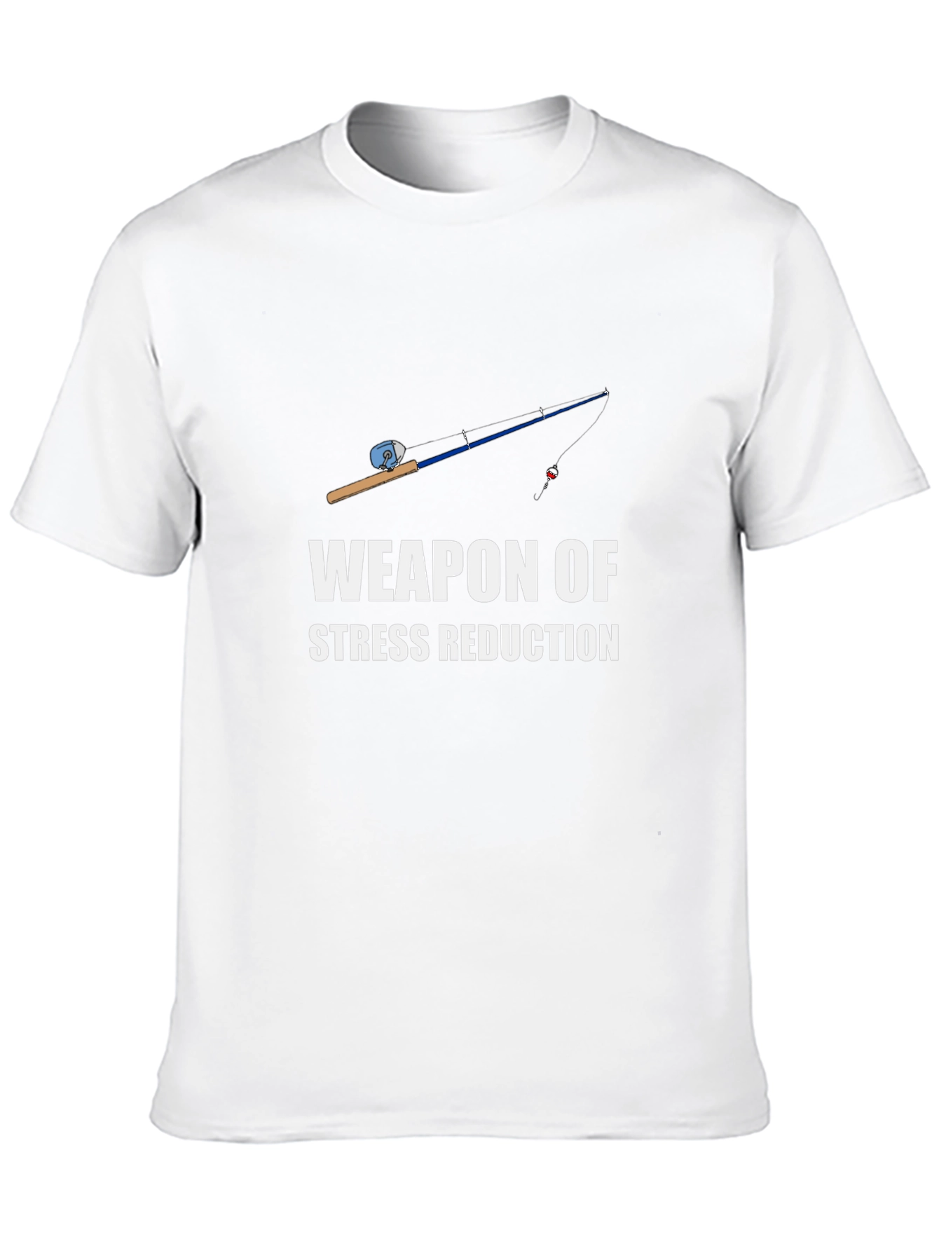 Black Fishing Rod Weapon of Stress Reduction T-Shirt view 10