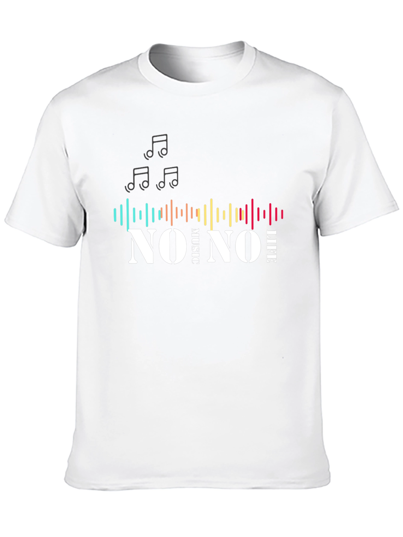 Black No Music No Life Black T-Shirt view 10