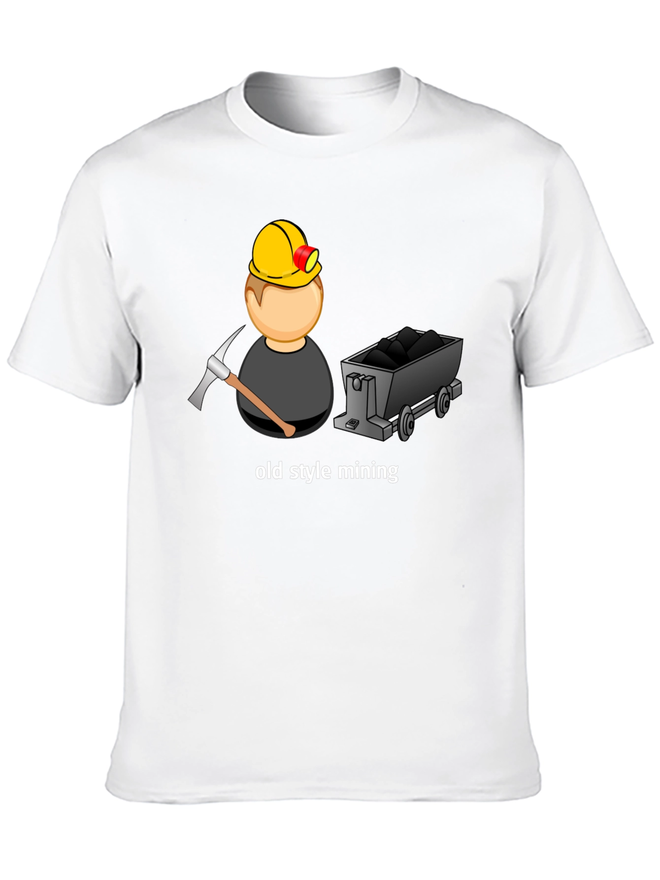 Black Mining T-Shirt: Old Style Mining Cartoon Design view 10