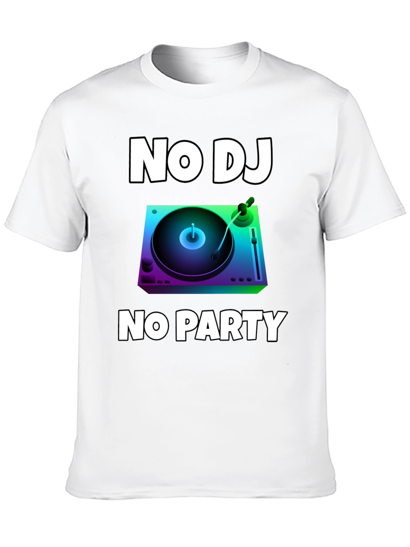 Black No DJ No Party Graphic T-Shirt view 10