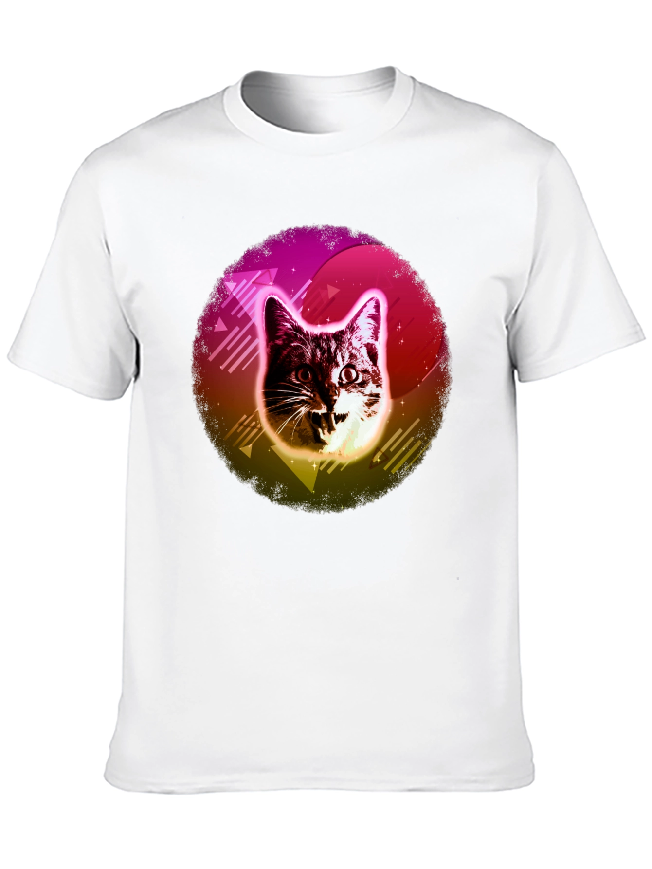 Black Retro Cat Graphic Tee - 80s Style view 10