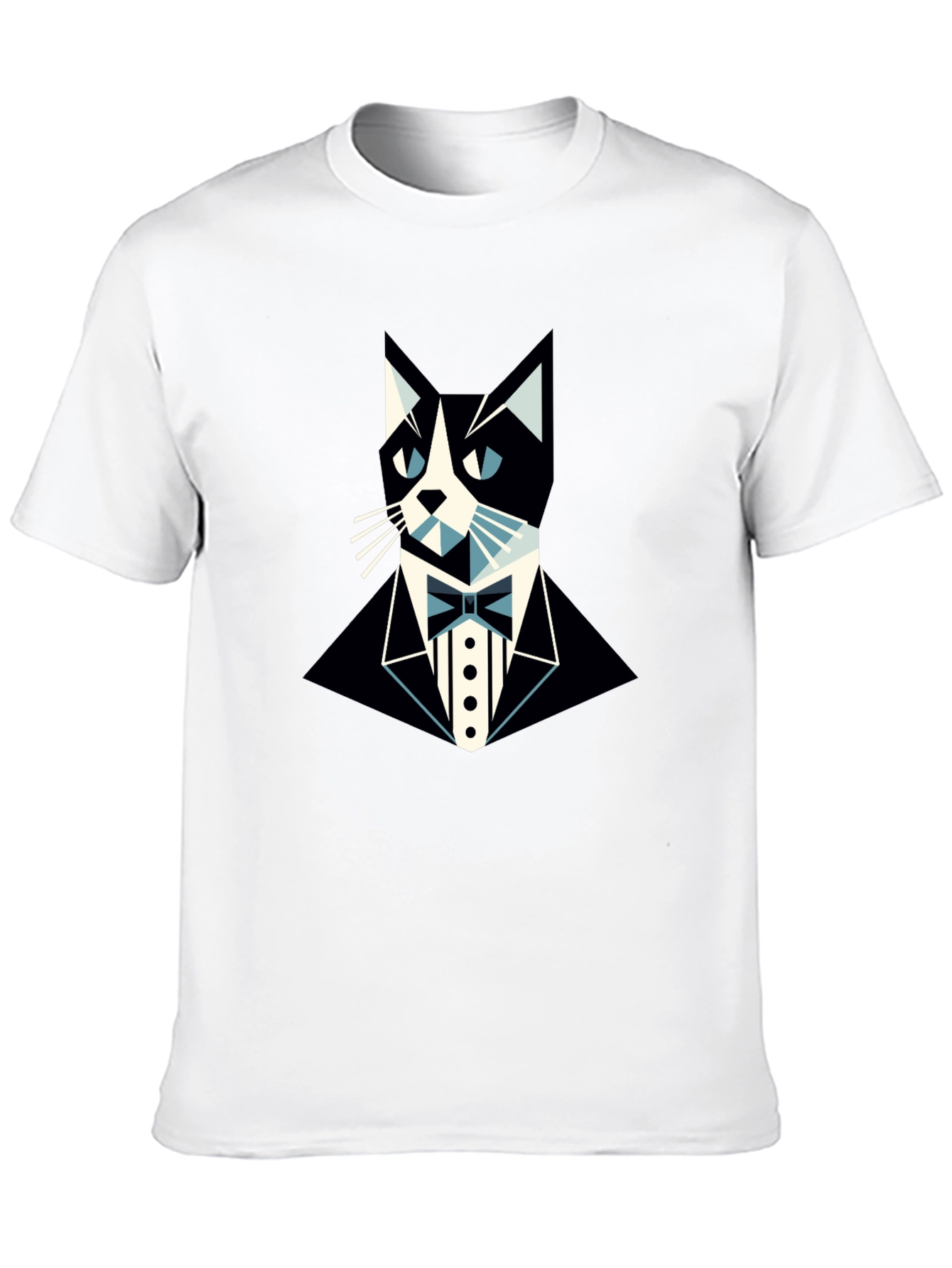 Black Tuxedo Cat Graphic Tee - Stylish & Unique Black T-Shirt view 10