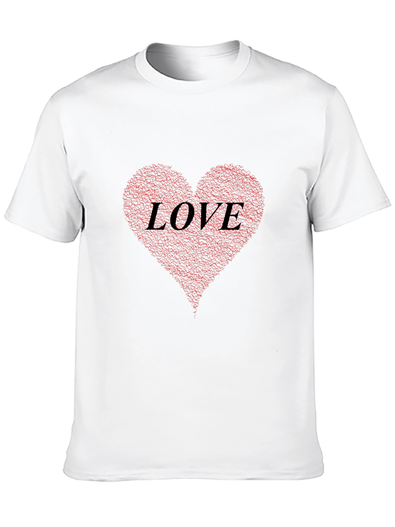 Black Love Heart Print Black T-Shirt view 10