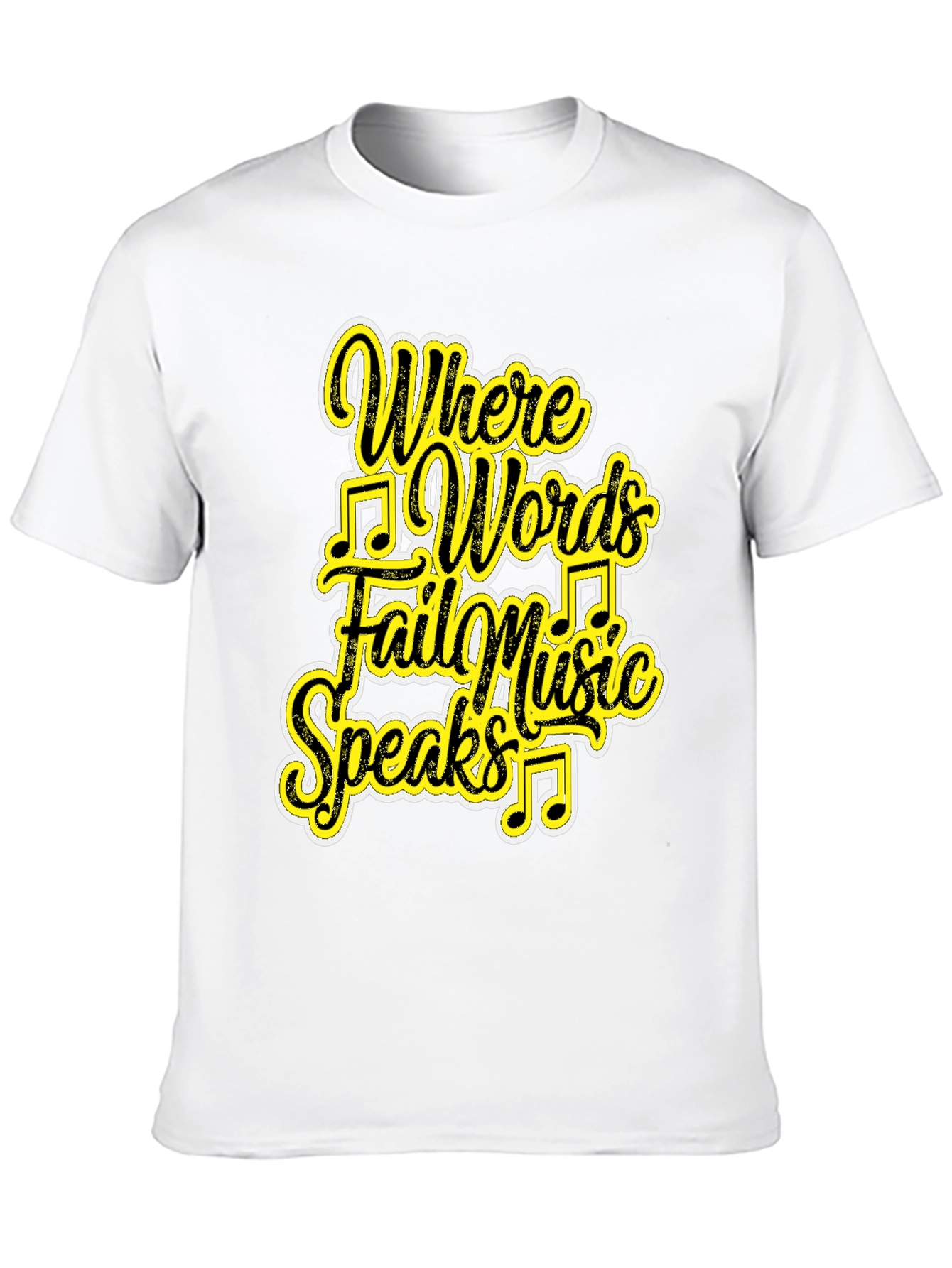 Black Music Speaks Graphic Tee - Black Cotton T-Shirt view 10