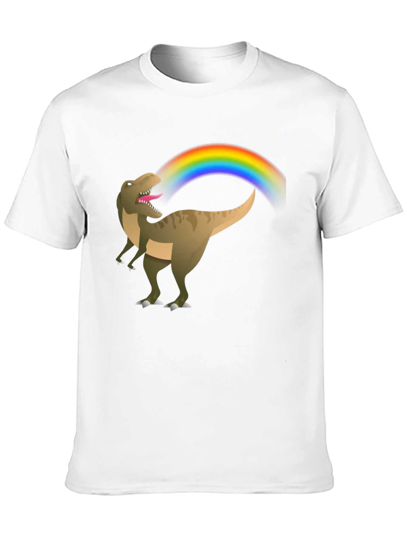 Black Rainbow Dinosaur T-Shirt - Black Cotton Tee view 10