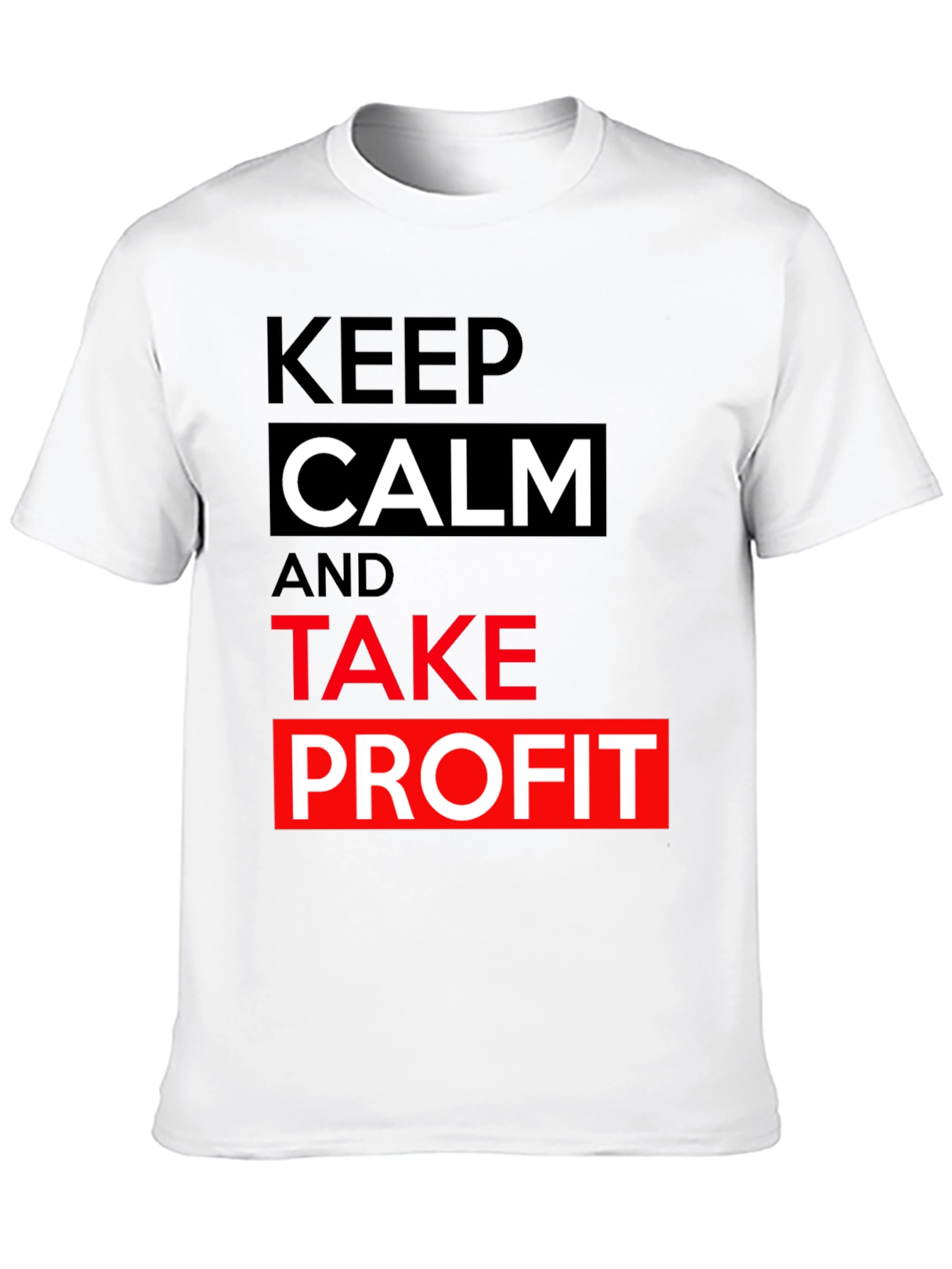 Black Keep Calm Take Profit T-Shirt - Black Cotton Tee view 10