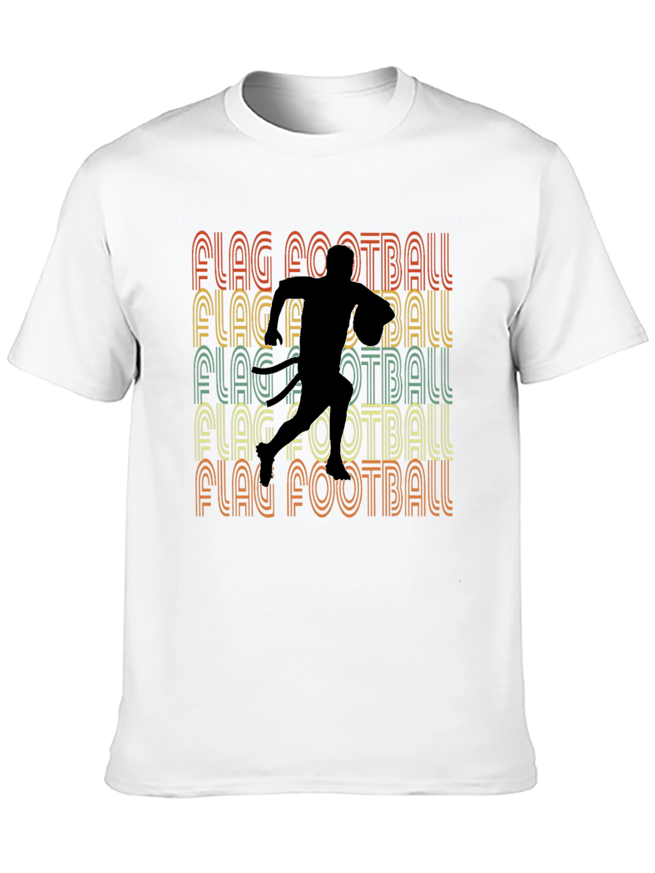 Black Retro Flag Football T-Shirt - Sportswear view 10