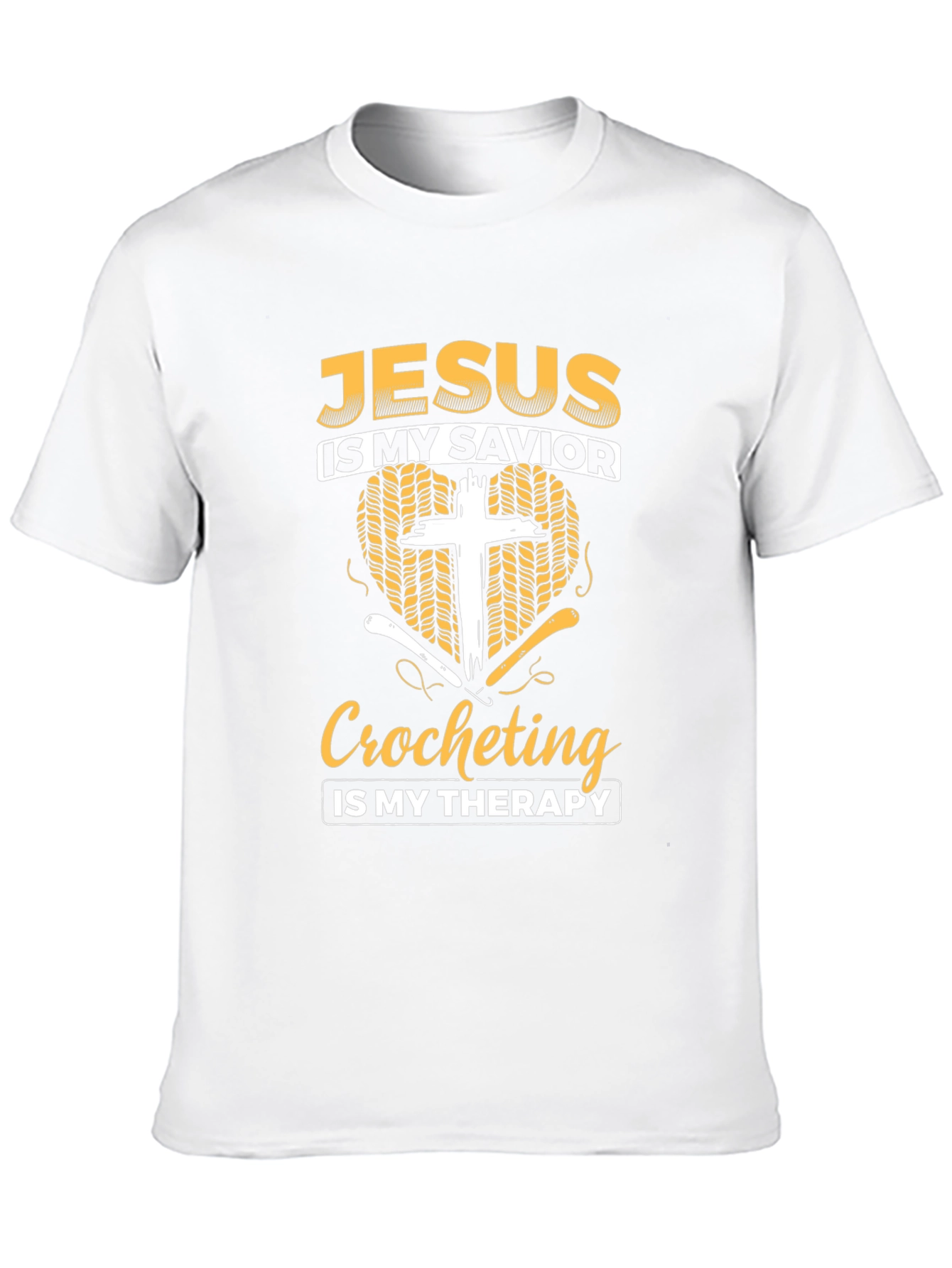 Black Jesus is My Savior Crocheting Therapy T-Shirt view 10