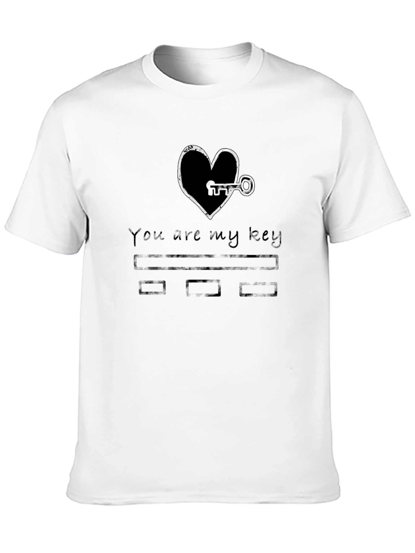 Black You are my key black tee shirt view 10