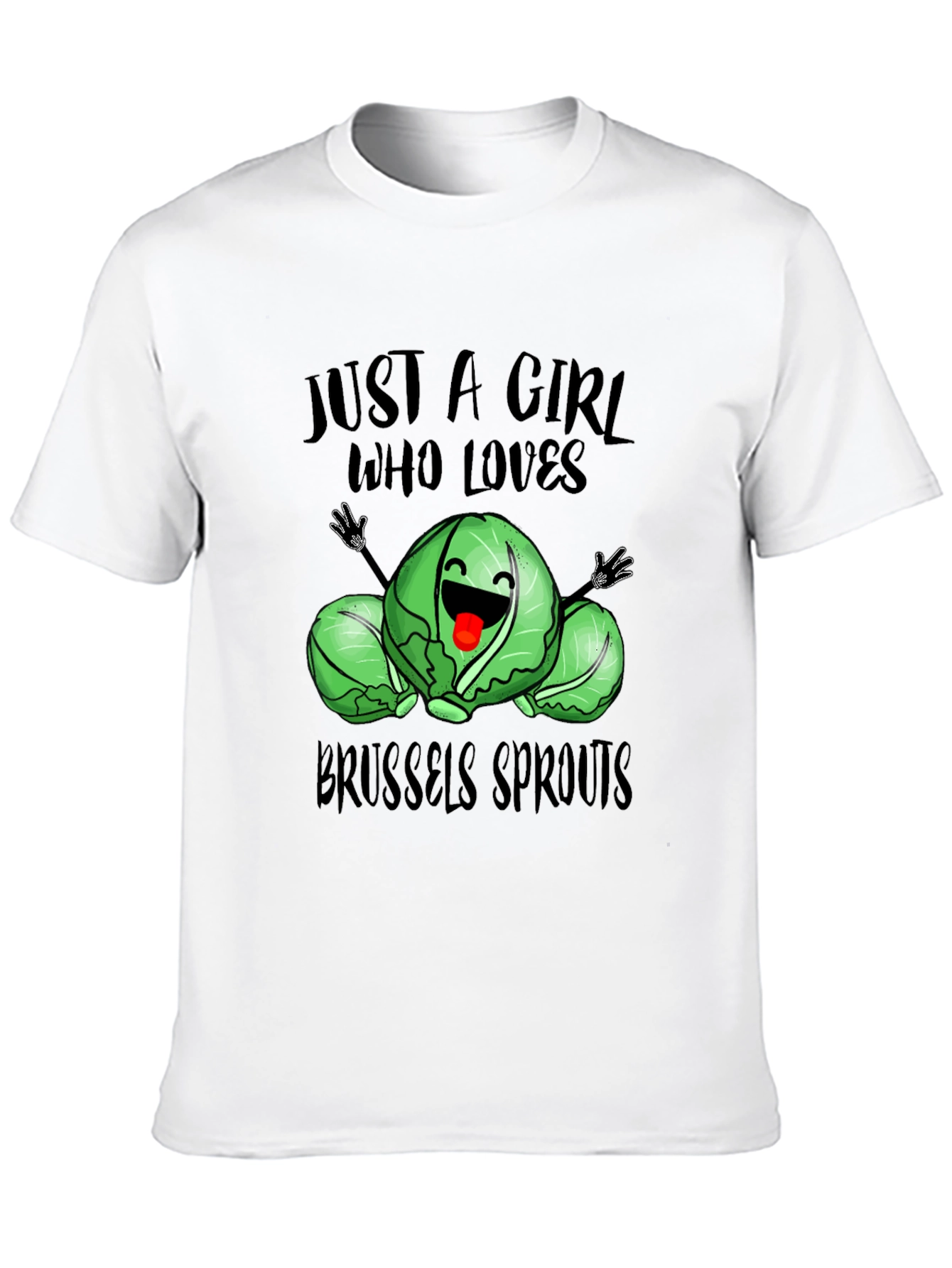 Black Brussels Sprouts Lover T-Shirt - Cute Girl's Tee view 10