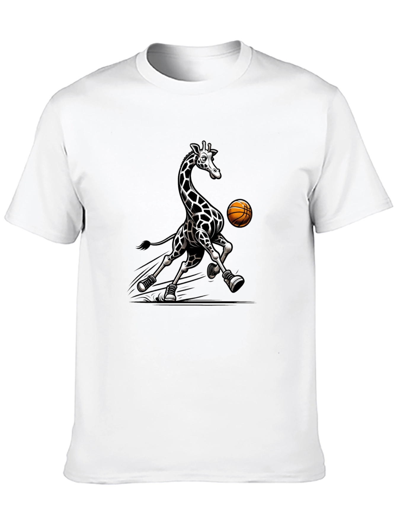 Black Giraffe Basketball Black T-Shirt view 10